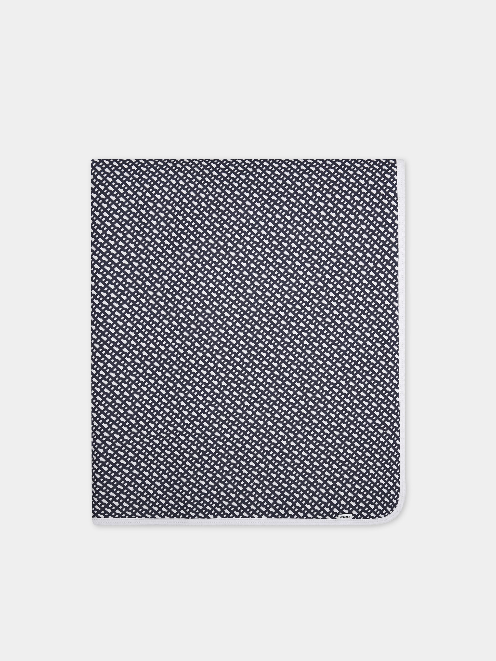 Coperta blu per neonato con logo,Boss,J90317 849