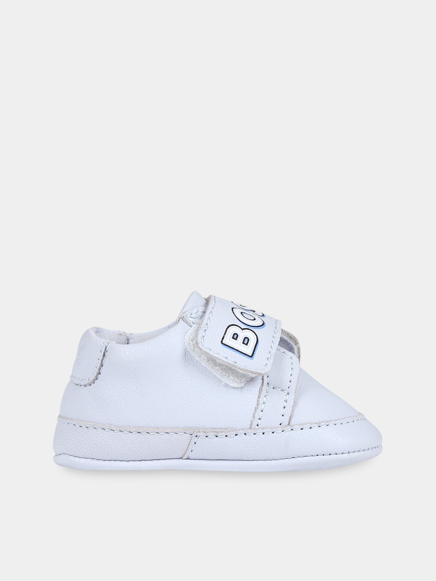 Sneakers celesti per neonato con scritta  Boss ,Boss,J99126 771