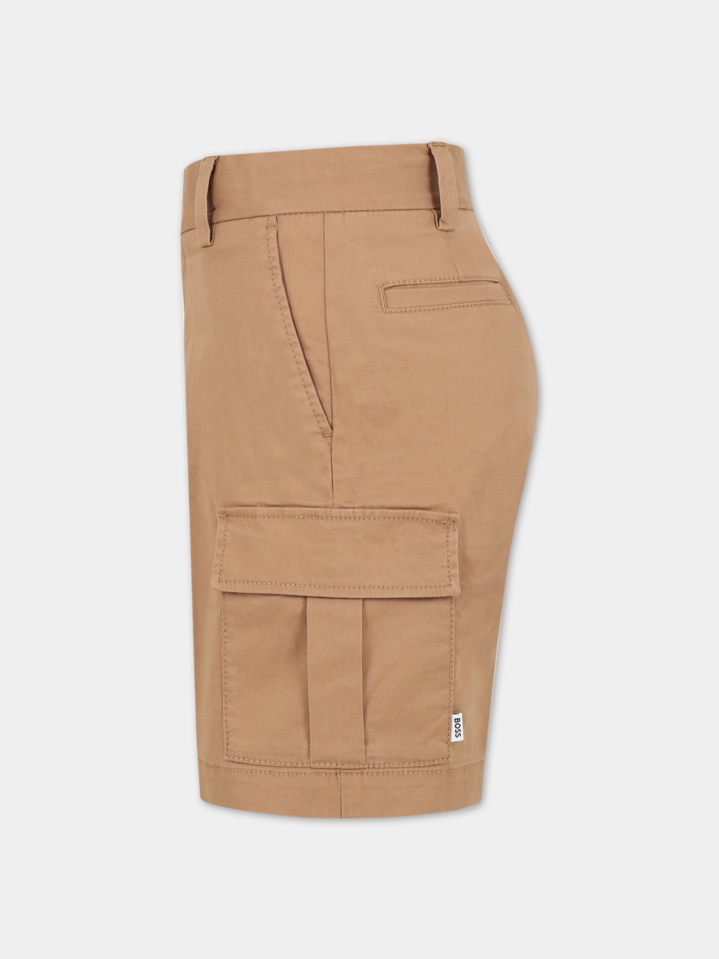 Shorts beige  per bambino con logo,Boss,J24814 269