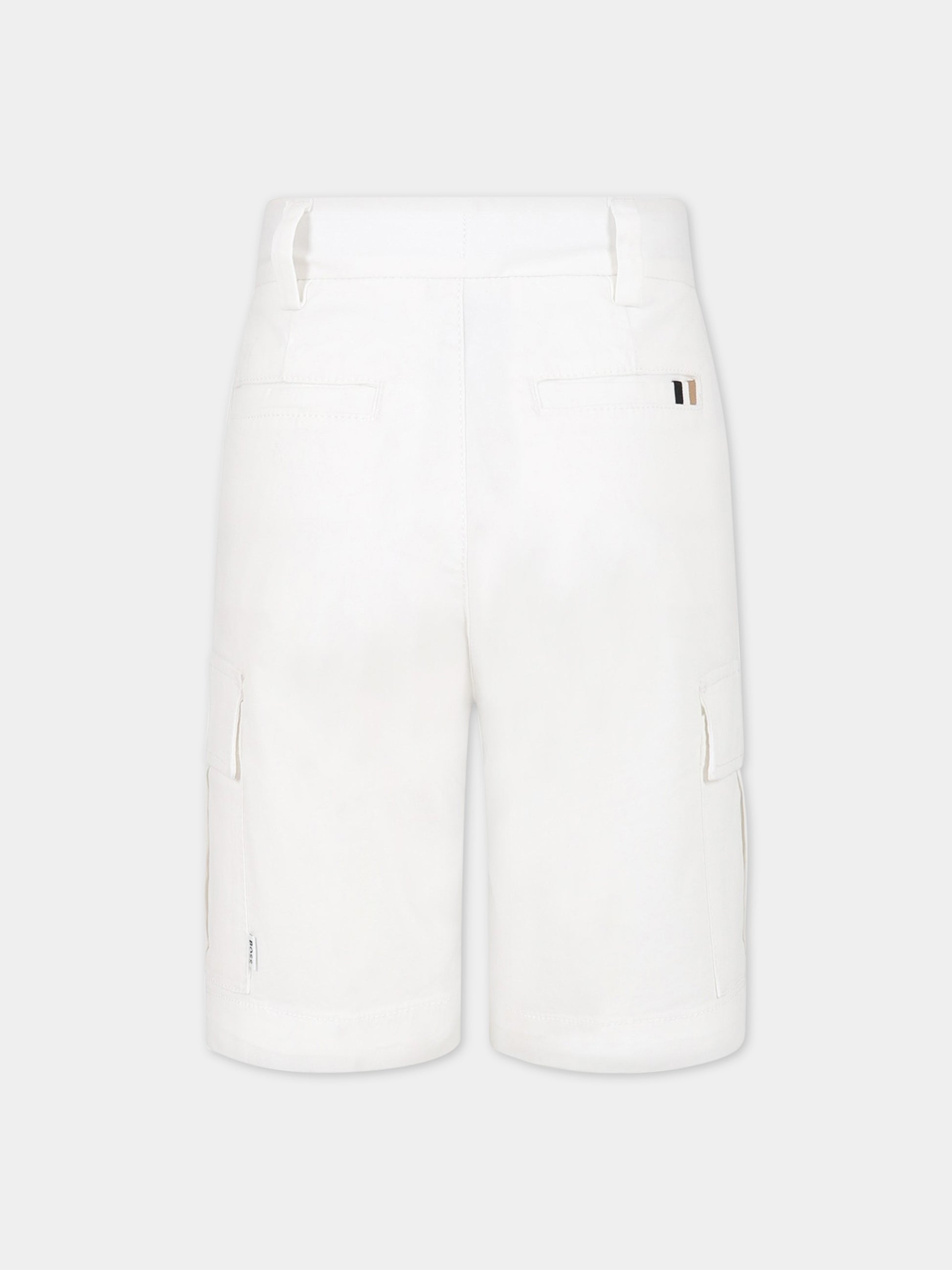 Shorts bianchi per bambino con logo,Boss,J24814 10P