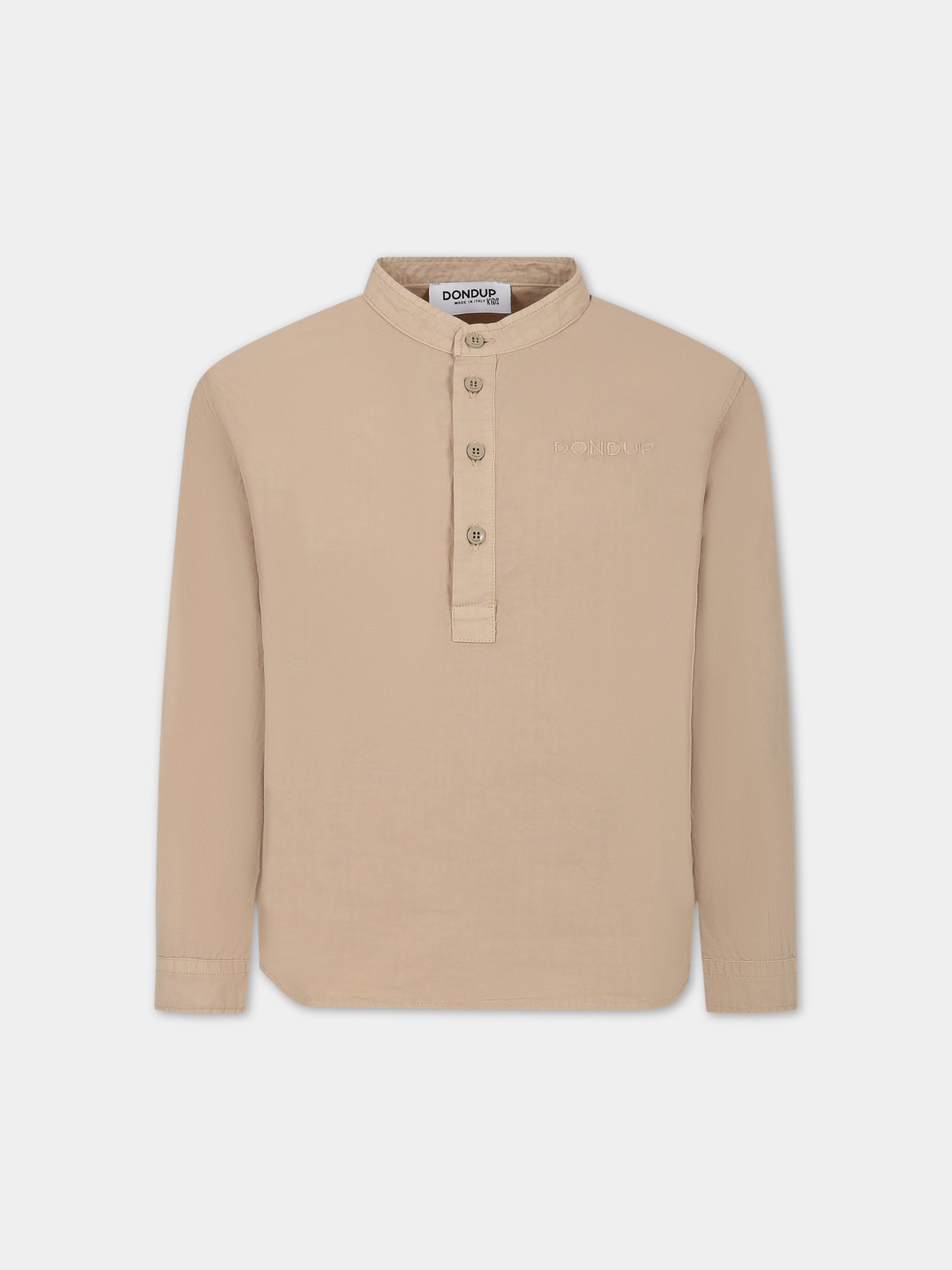 Camicia beige per bambino con logo,Dondup Kids,DMCA82 CA01 6006