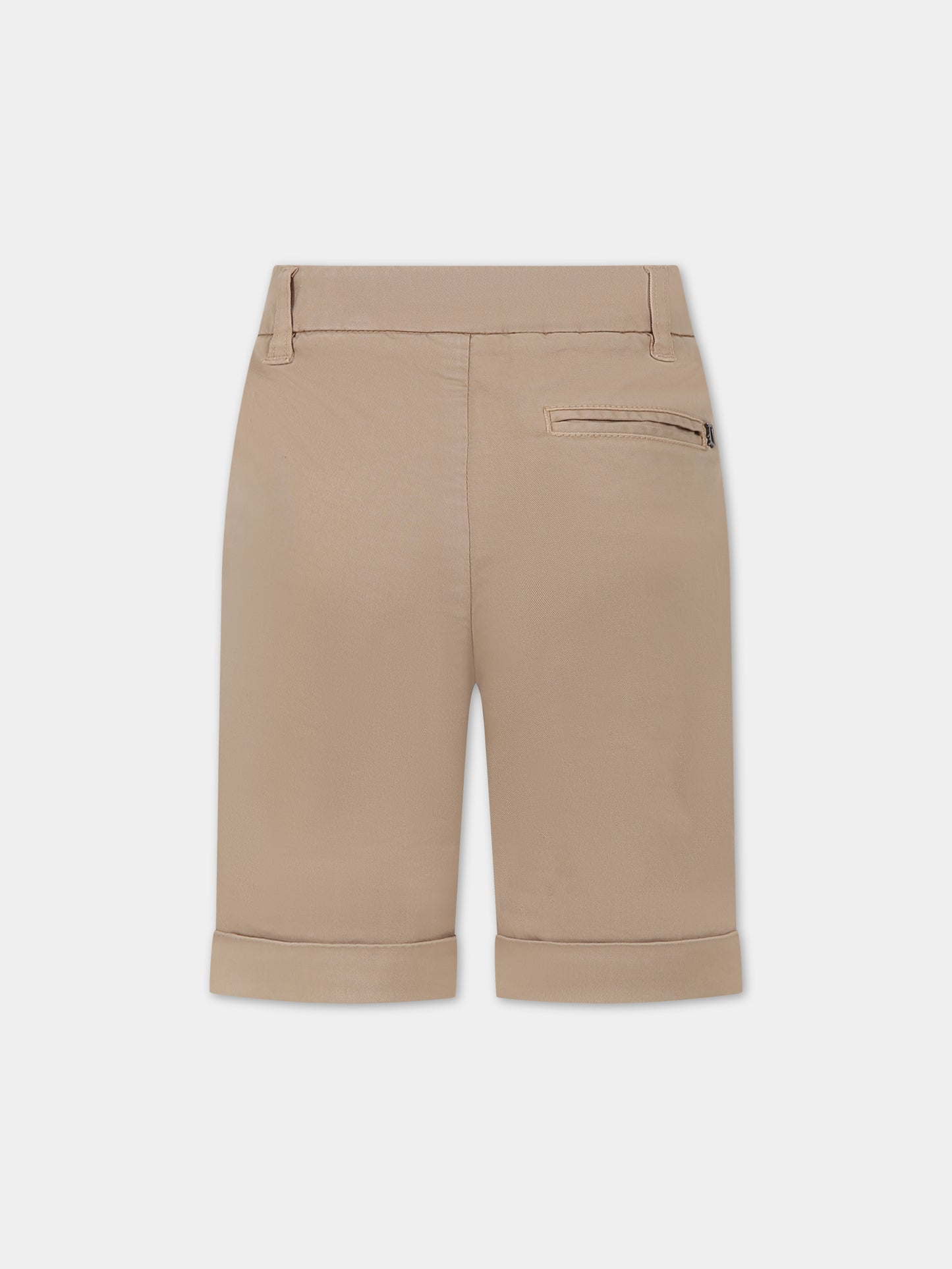 Shorts beige per bambino con logo,Dondup Kids,DMBE52 CE234 6006