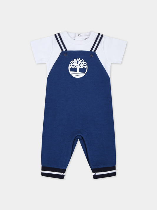 Tutina blu per neonato con albero bianco,Timberland,T94778 830