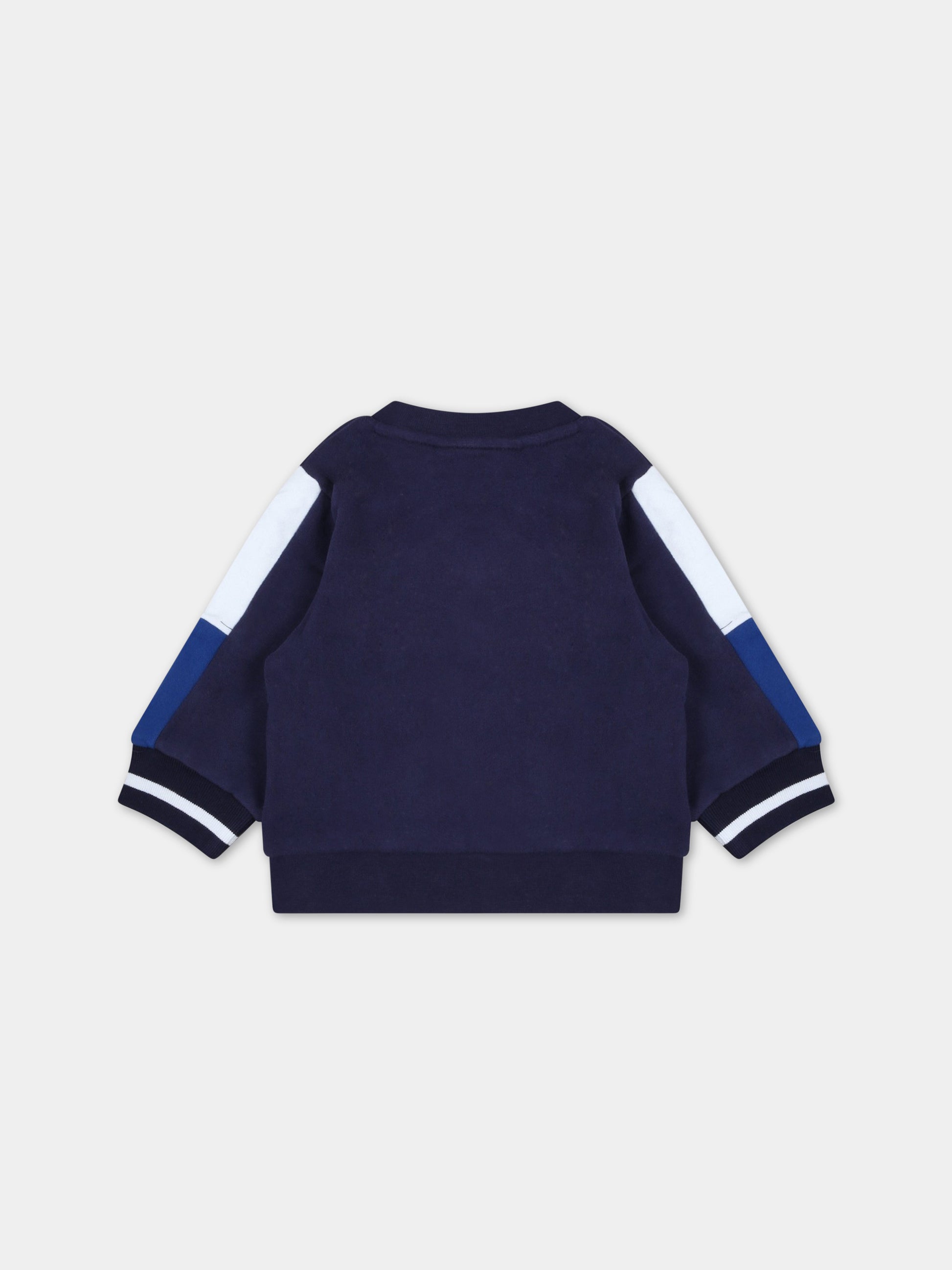 Felpa blu per neonato con logo bianco,Timberland,T05L05 85T