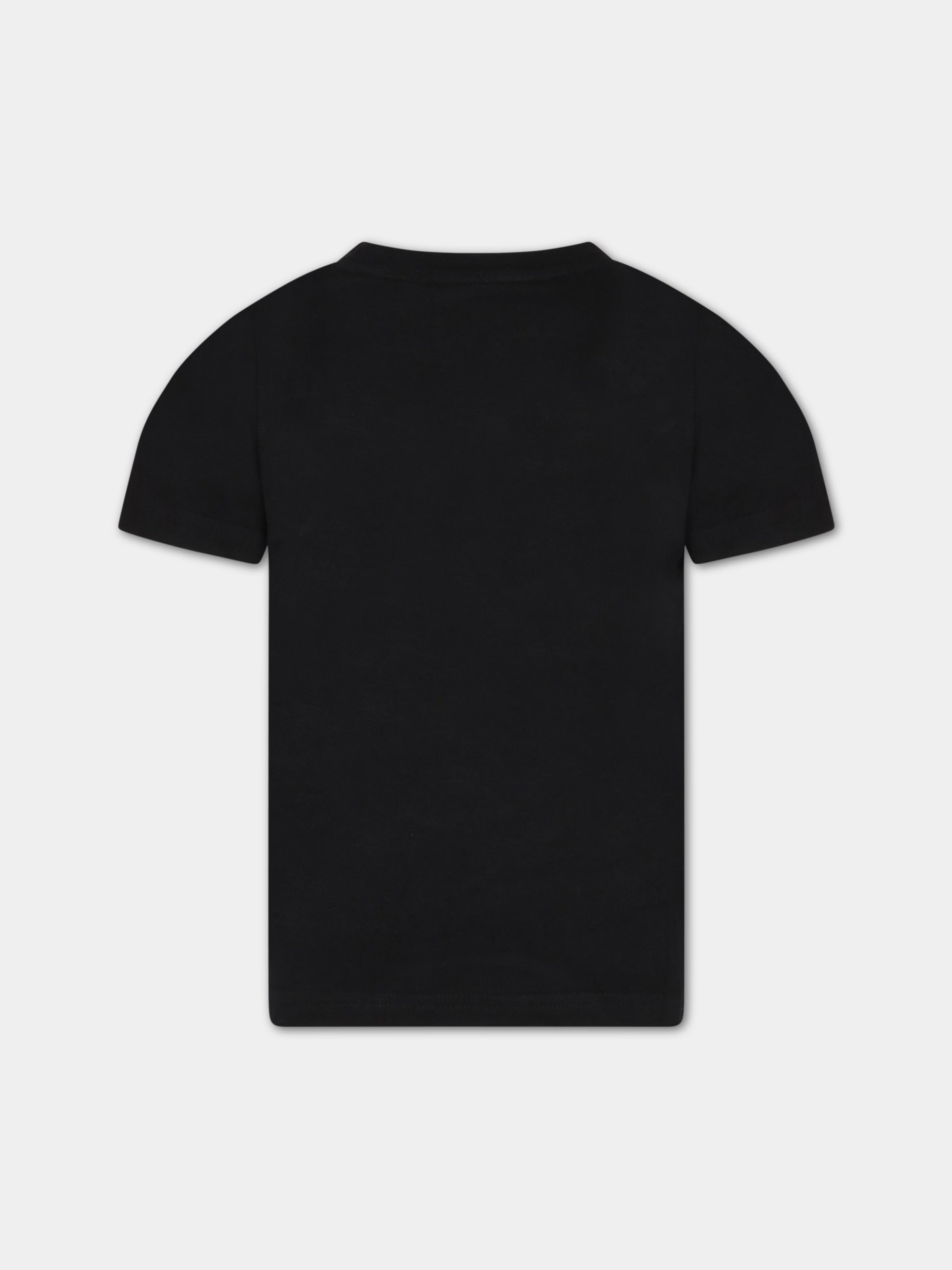 T-shirt nera per bambino con logo bianco,Timberland,T25T77 09B