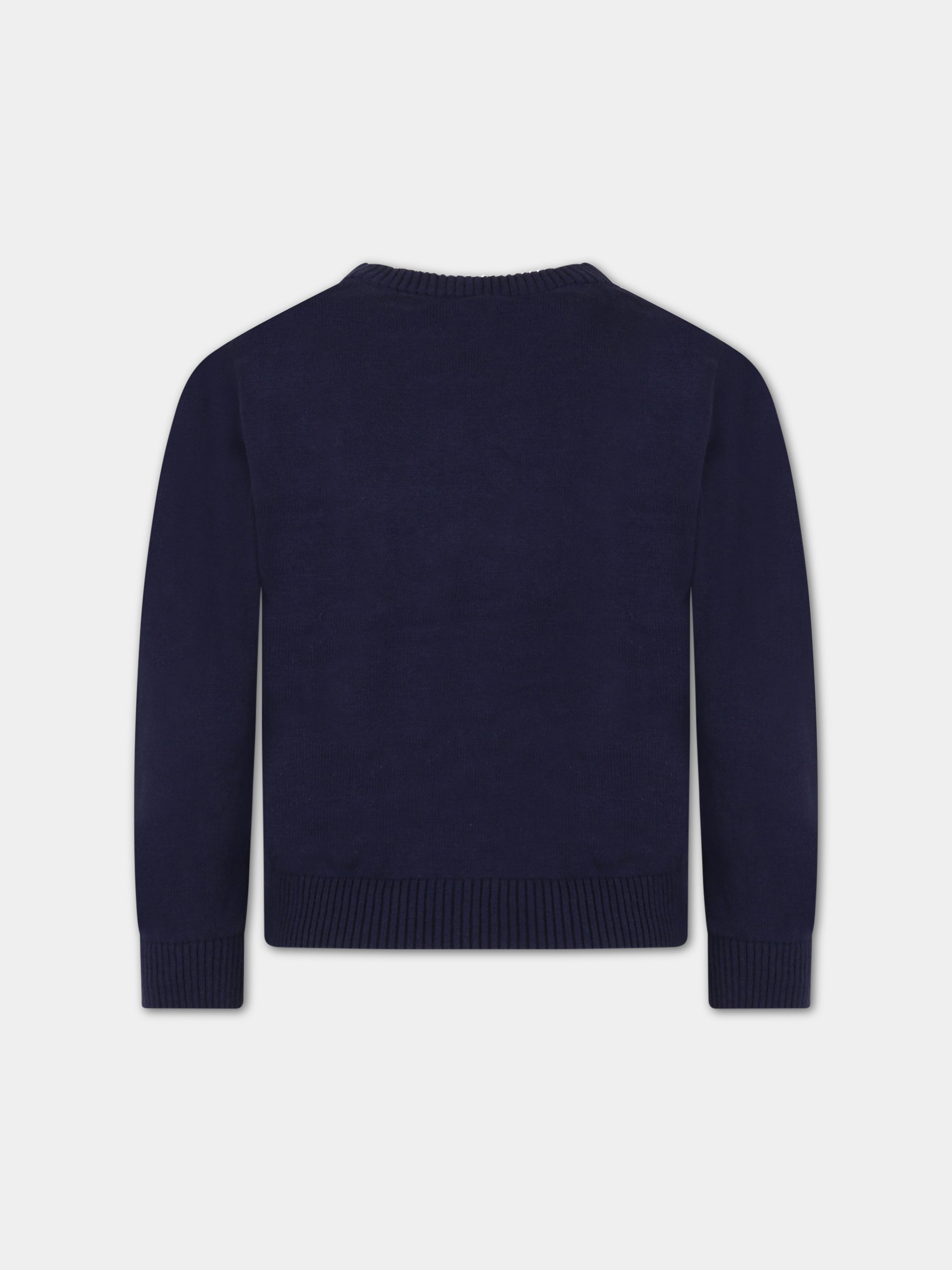 Maglione blu per bambino con logo bianco,Timberland,T25U05 85T