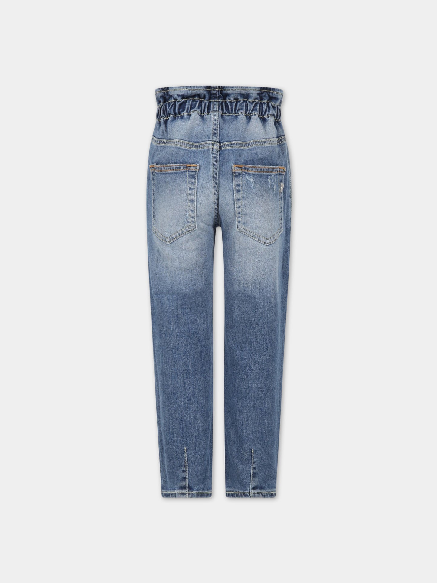 Jeans blu per bambina con finti strappi,Dondup Kids,DFPA221C DS041 4016