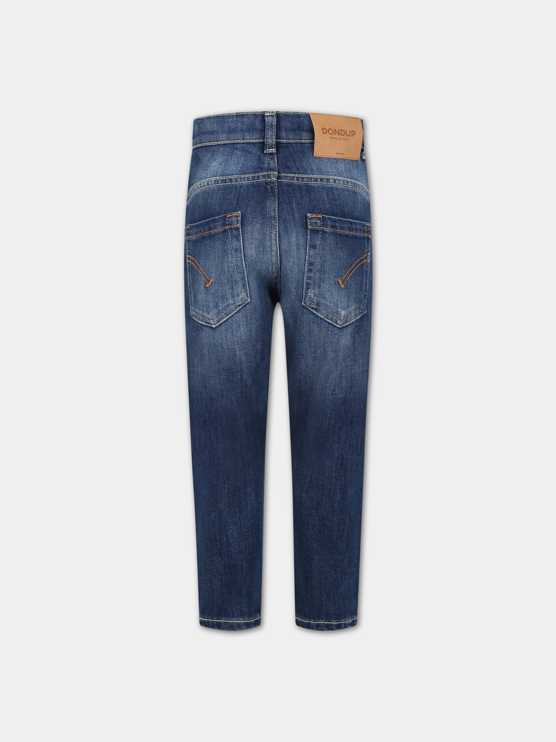 Jeans blu per bambino con logo,Dondup Kids,DMPA280C DS040 4011