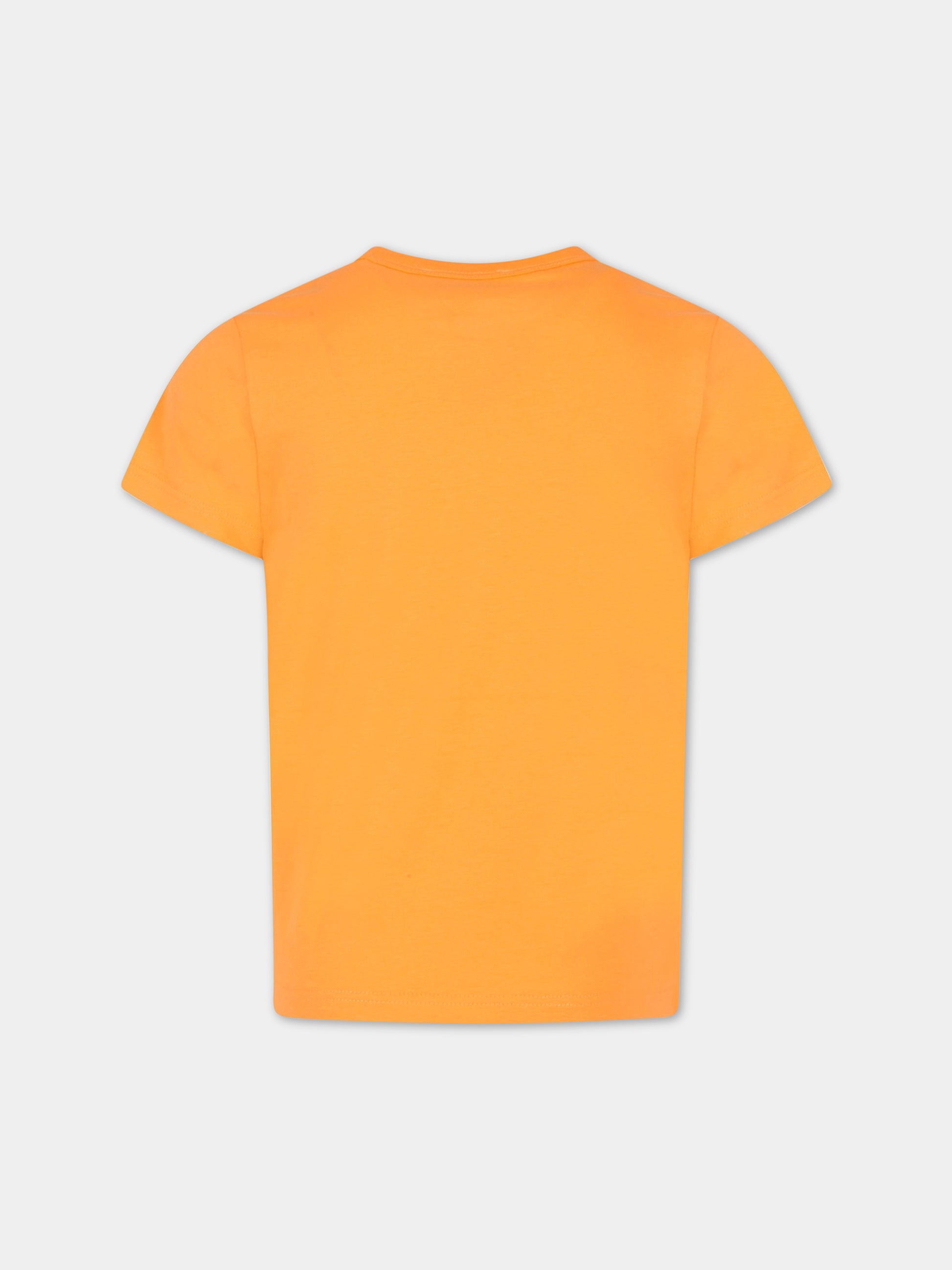 T-shirt arancione per bambina con logo,Little Marc Jacobs,W15651 42E