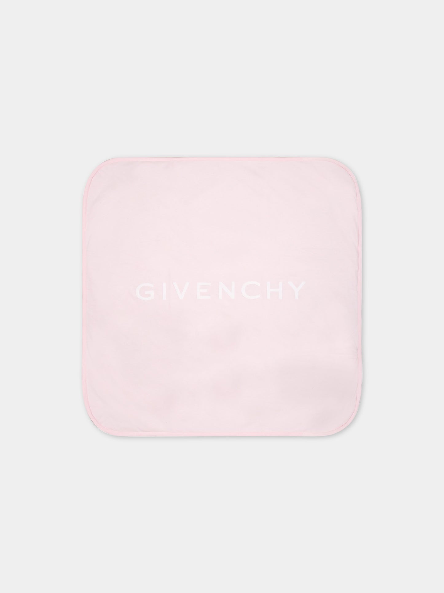 Coperta rosa per neonato con logo bianco,Givenchy Kids,H90163 44Z