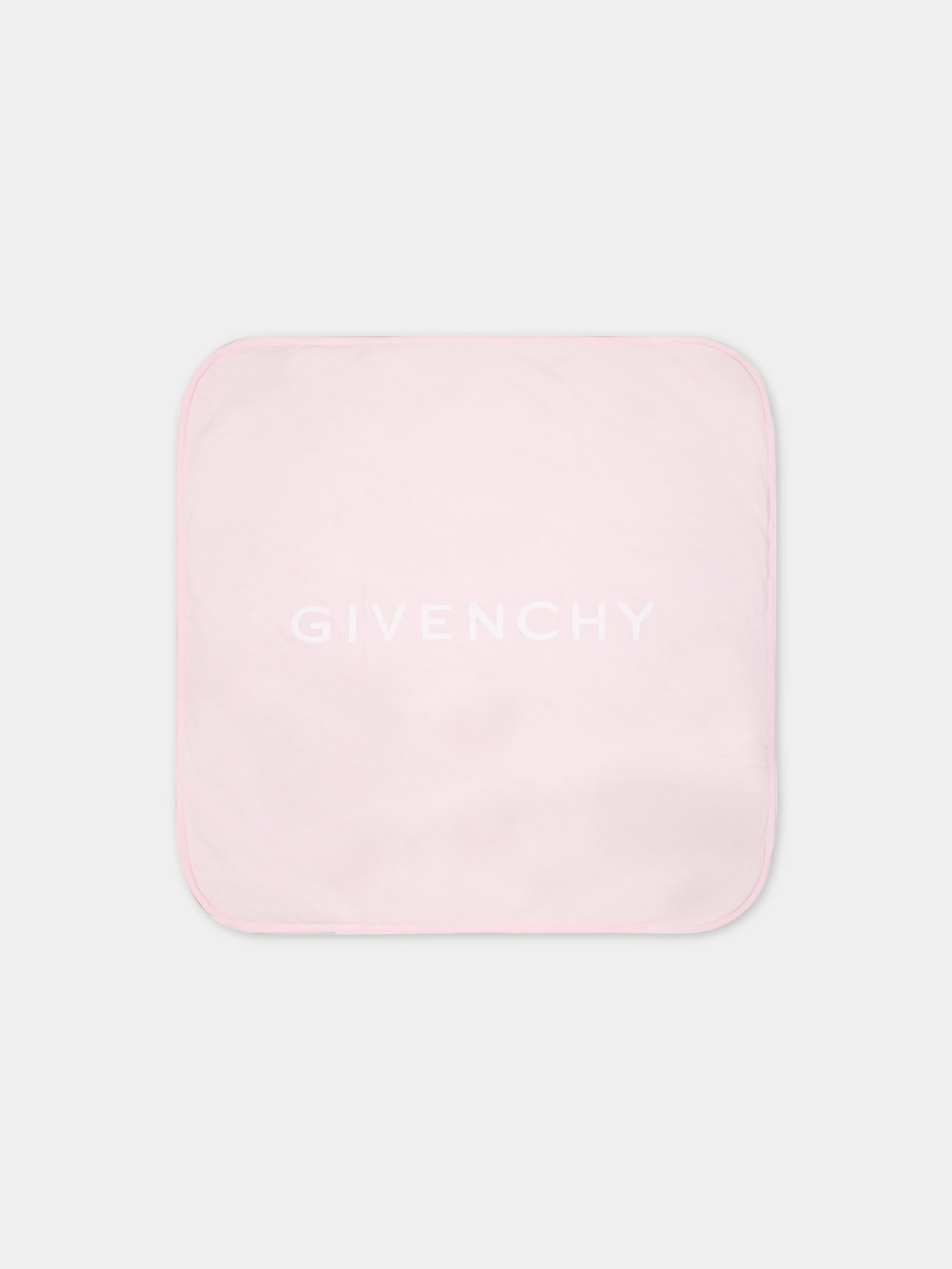 Coperta rosa per neonato con logo bianco,Givenchy Kids,H90163 44Z