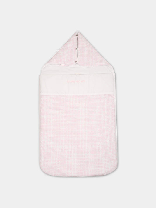 Sacco-nanna bianco per neonata con logo,Givenchy Kids,H90165 44Z