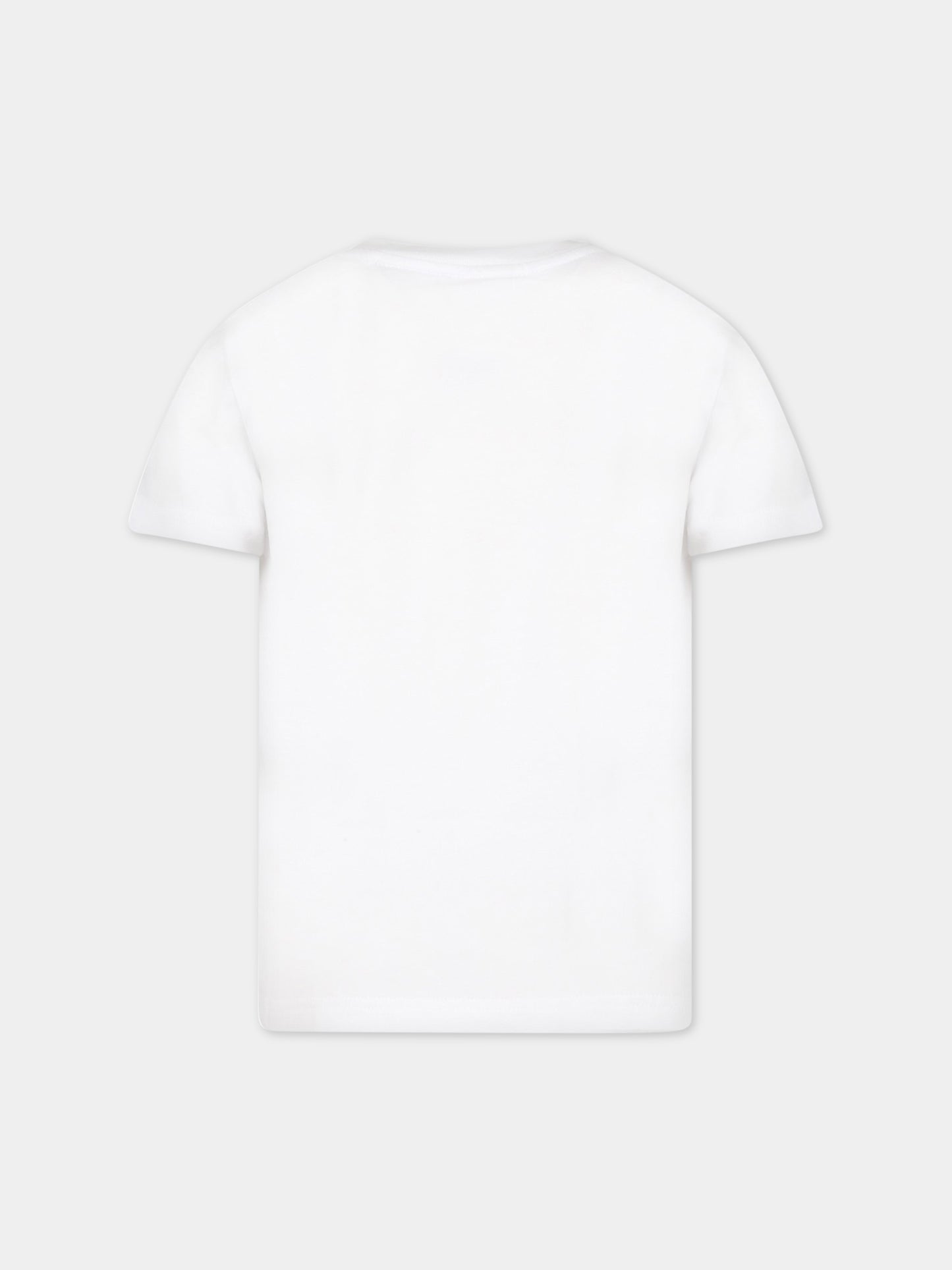 T-shirt bianca per bambino con logo multicolor,Givenchy Kids,H25413 10P
