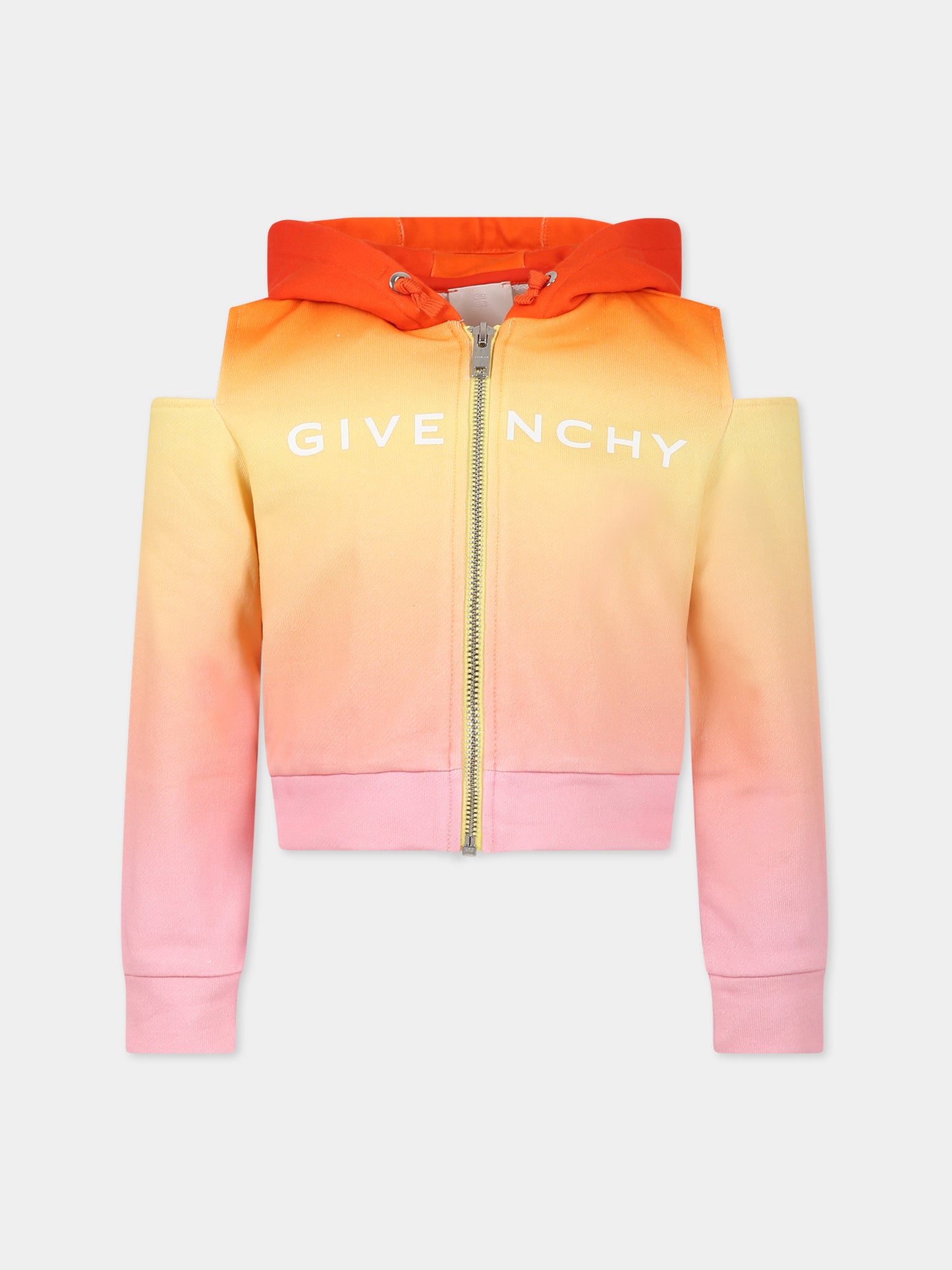 Felpa multicolor per bambina con logo e motivo 4G,Givenchy Kids,H15316 Z40