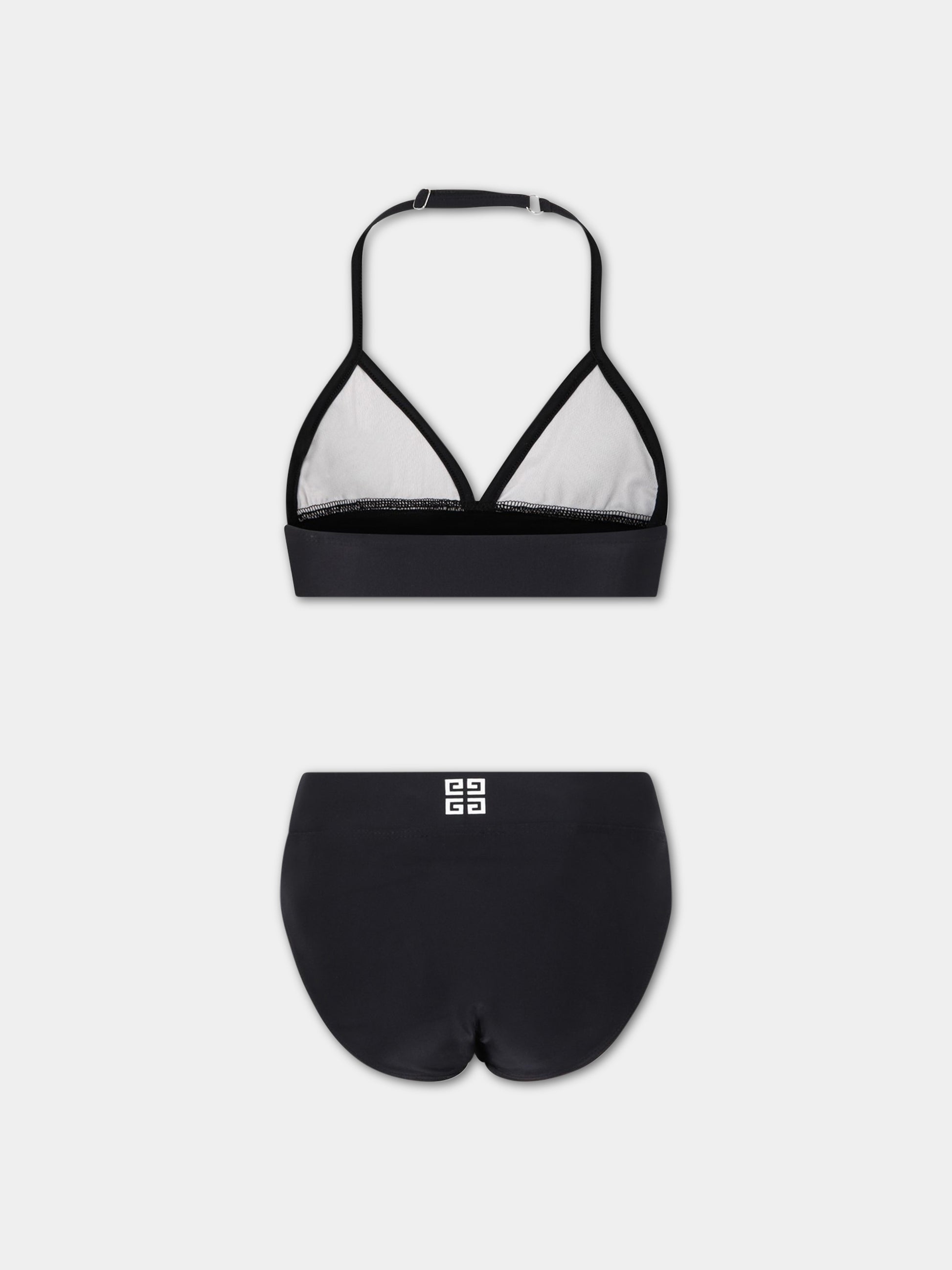Bikini nero per bambina con logo,Givenchy Kids,H10060 09B