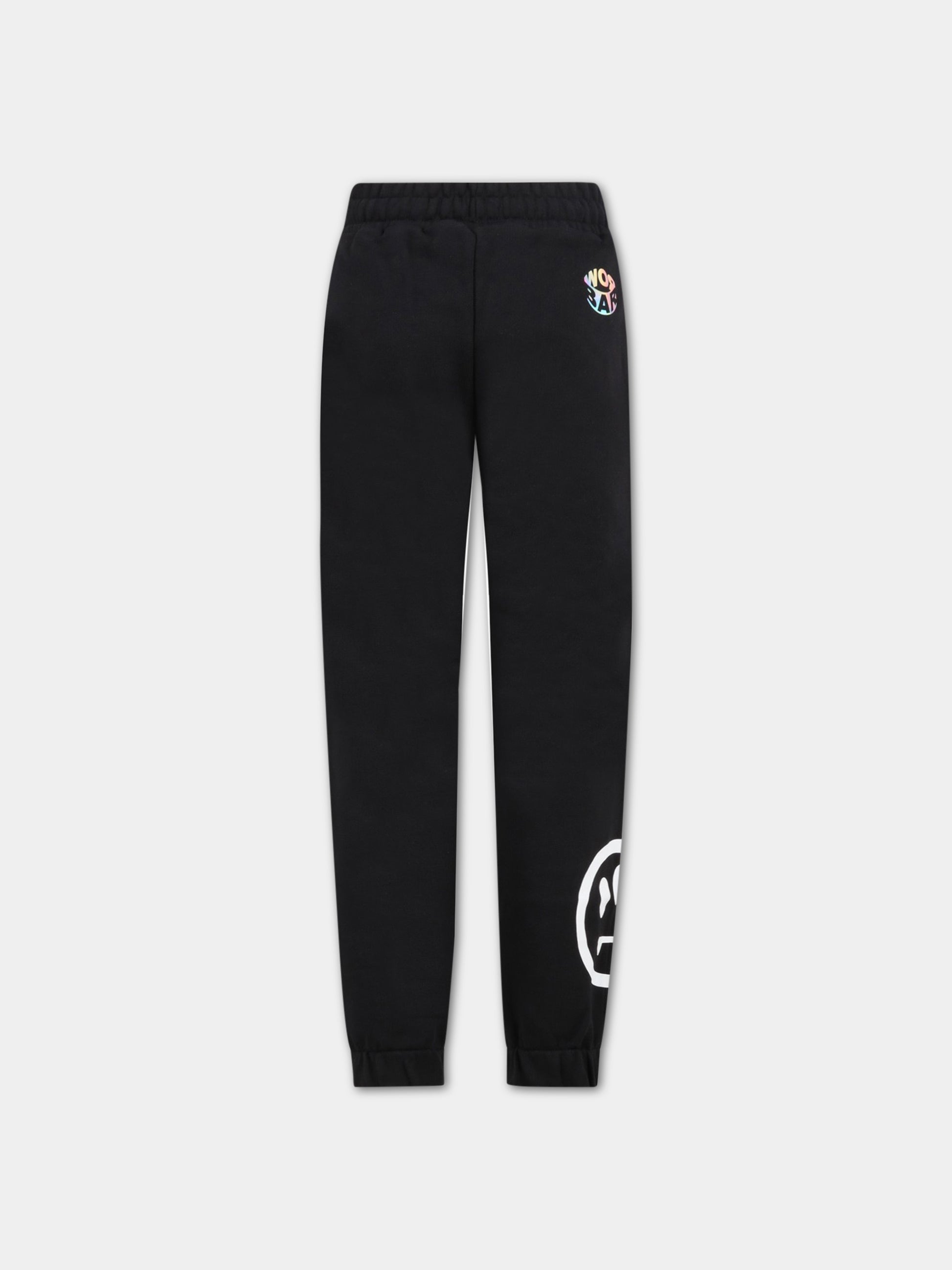 Pantaloni neri da tuta per bambino con logo,Barrow,032927 110