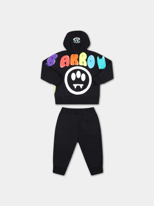 Tuta nera per neonato con logo,Barrow,033113 110