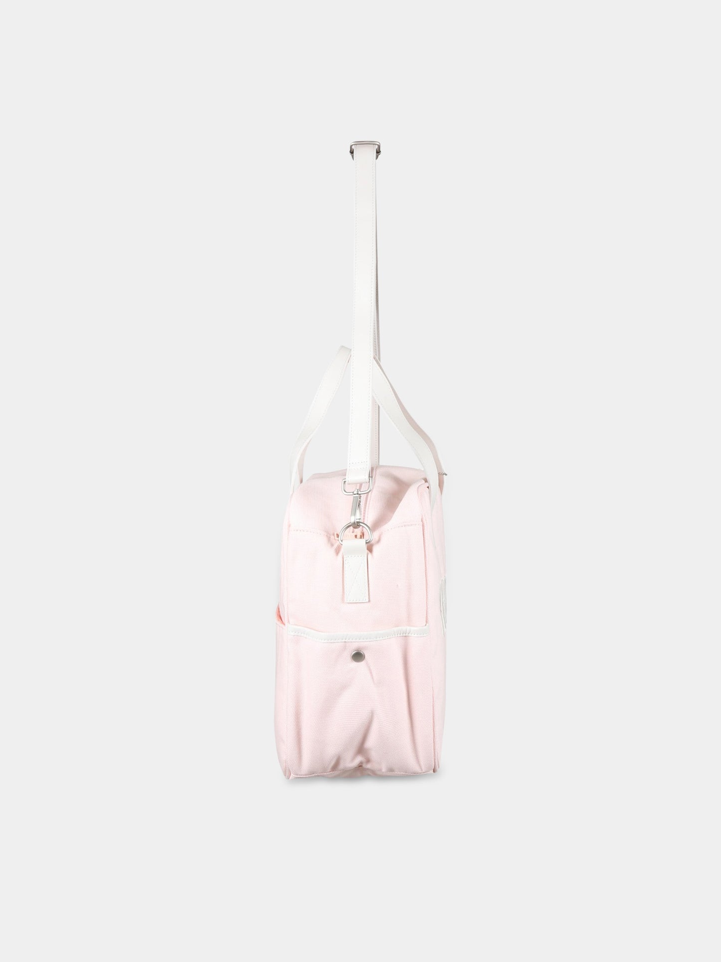 Borsa-mamma rosa per neonata con logo avorio,Kenzo Kids,K90094 453