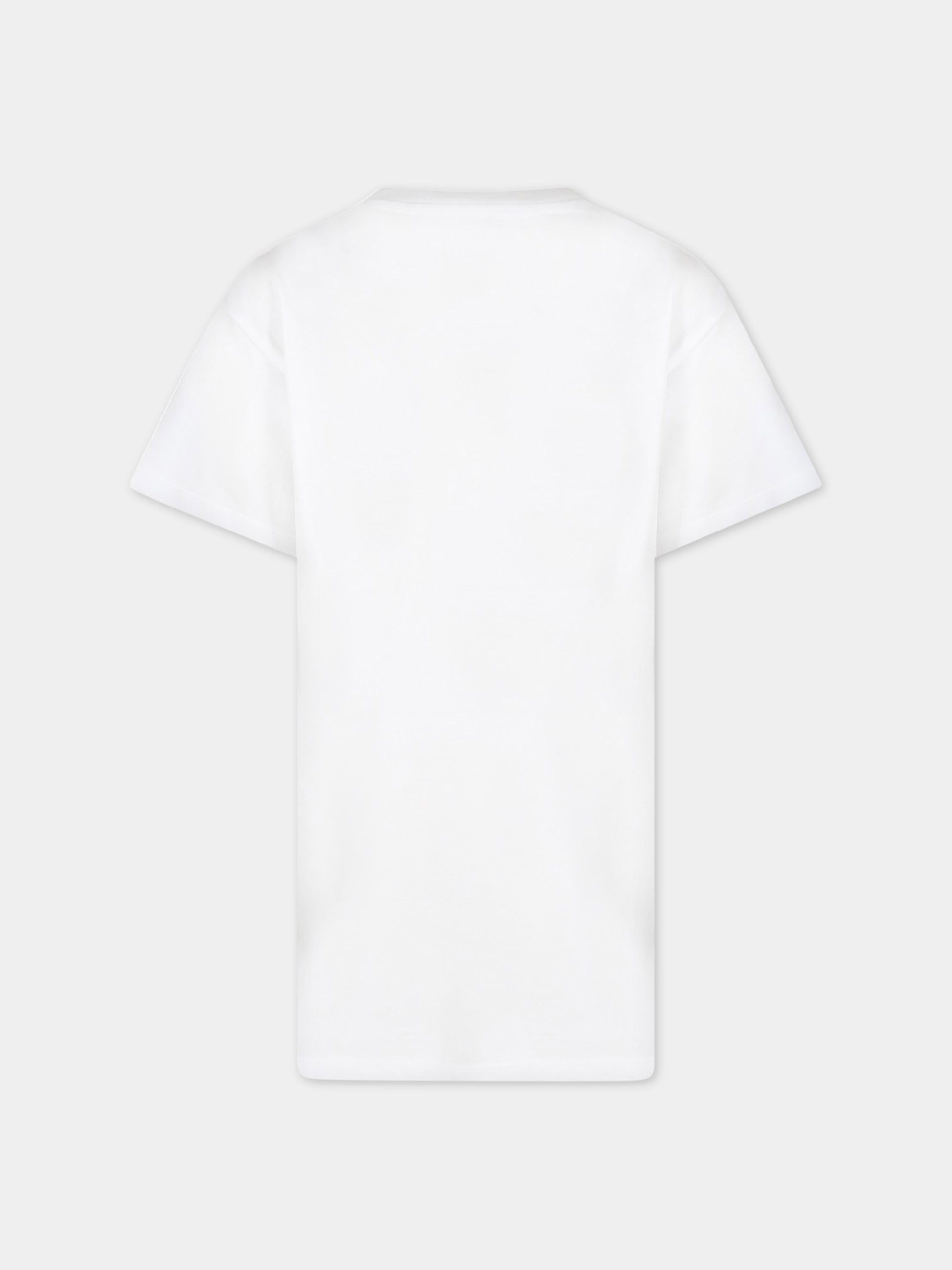 Vestito bianco per bambina con tigre iconica e logo,Kenzo Kids,K12288 10P