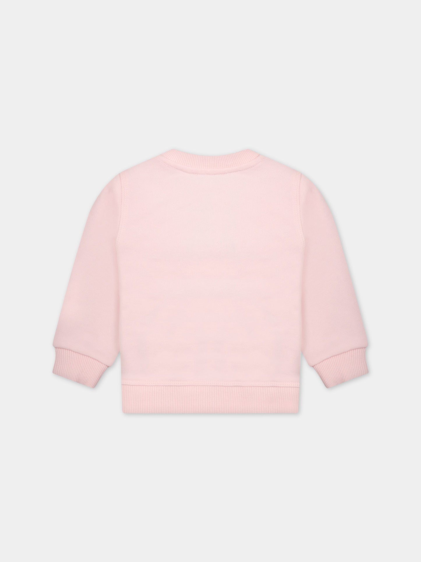 Felpa rosa per neonata con iconica tigre,Kenzo Kids,K05453 44D
