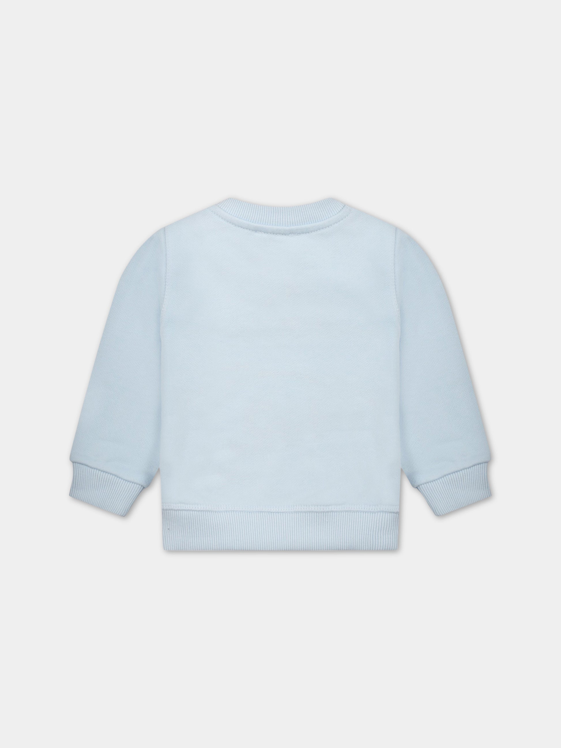 Felpa celeste per neonato con iconica tigre,Kenzo Kids,K05485 78B