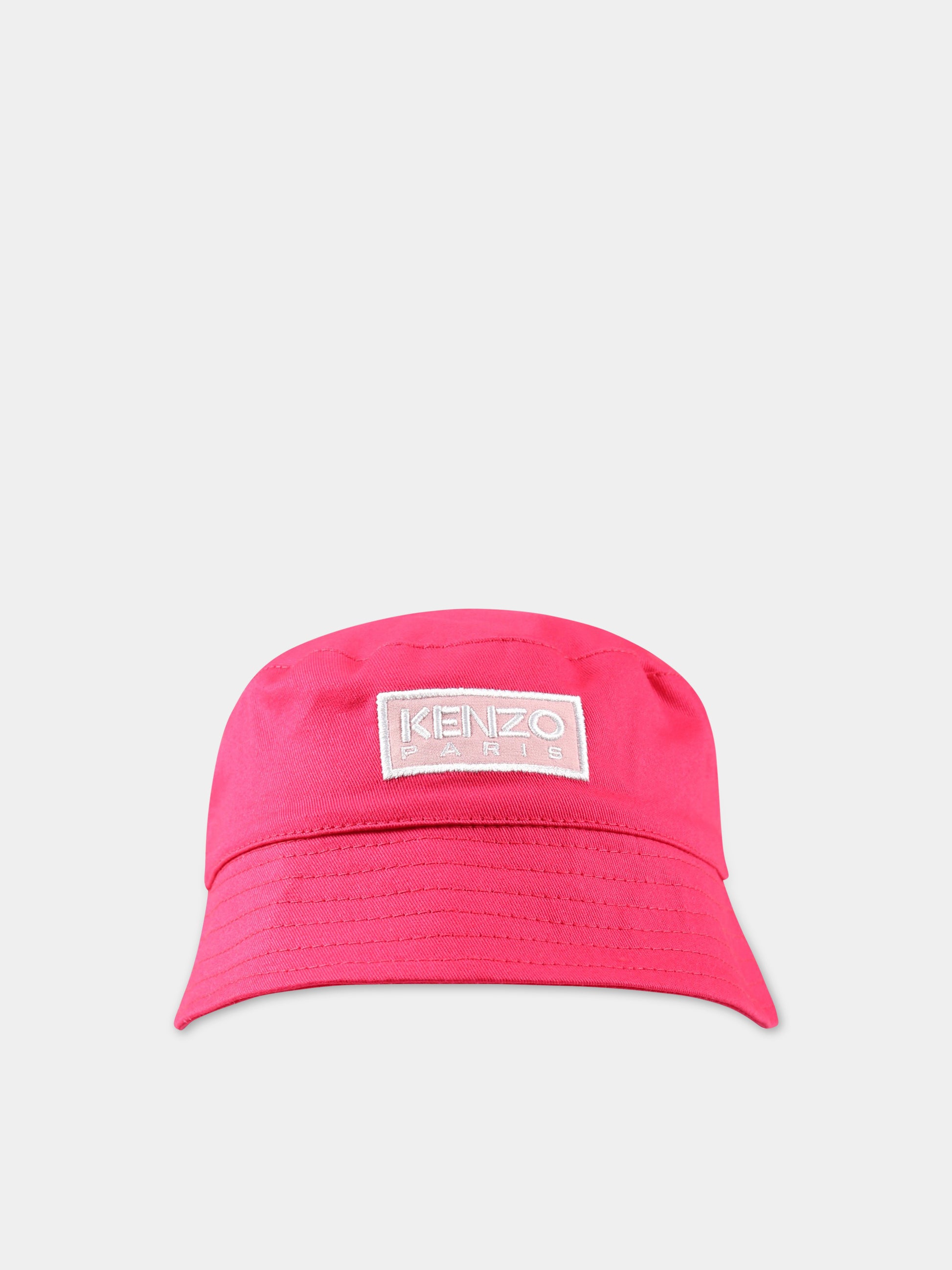 Cloche fucsia per bambina con logo,Kenzo Kids,K51024 491