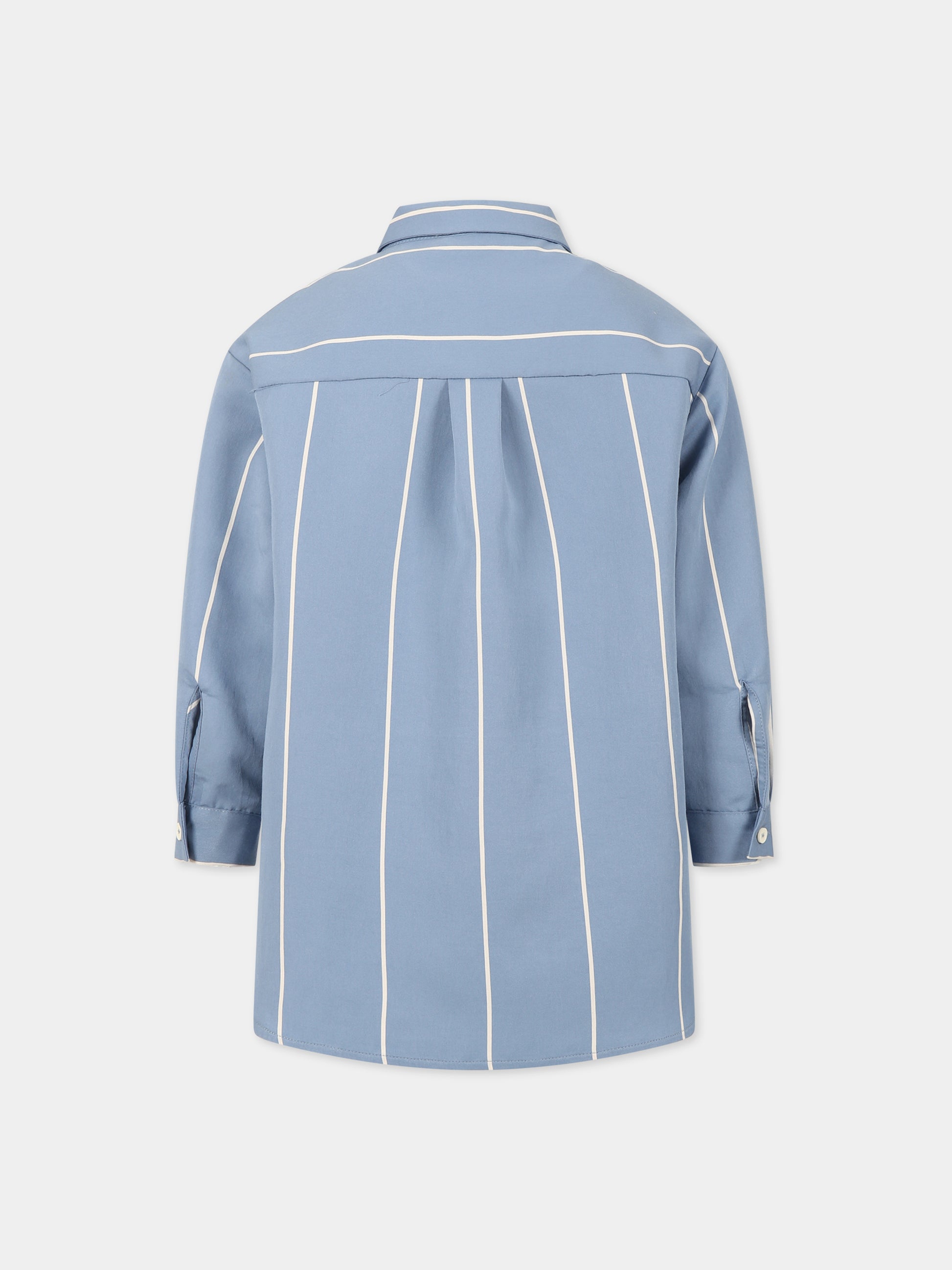 Camicia celeste per bambina,Douuod Kids,DS5P30 P0228 603AV