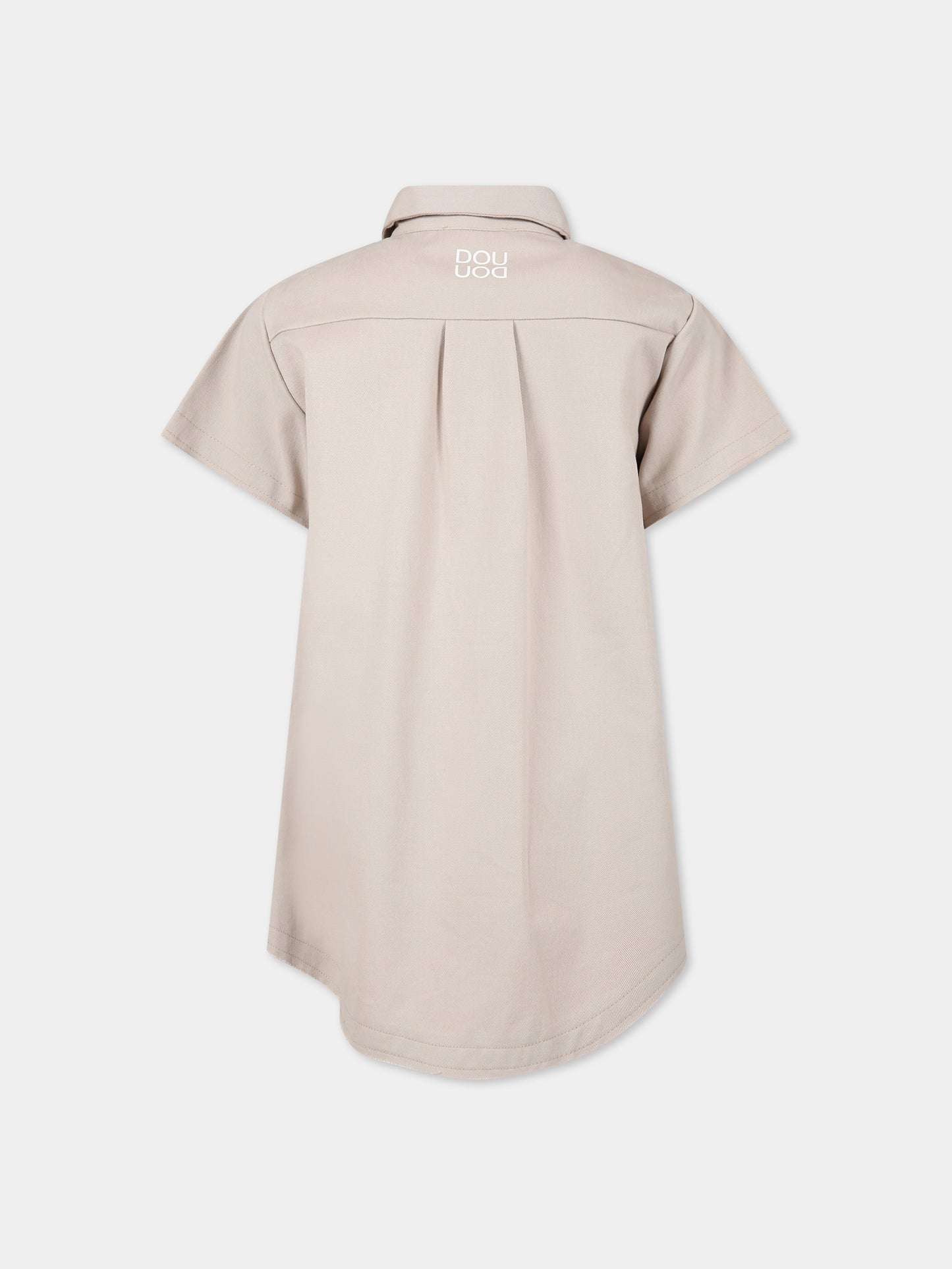 Vestito beige per bambina con logo,Douuod Kids,DS1A81 G0073 114