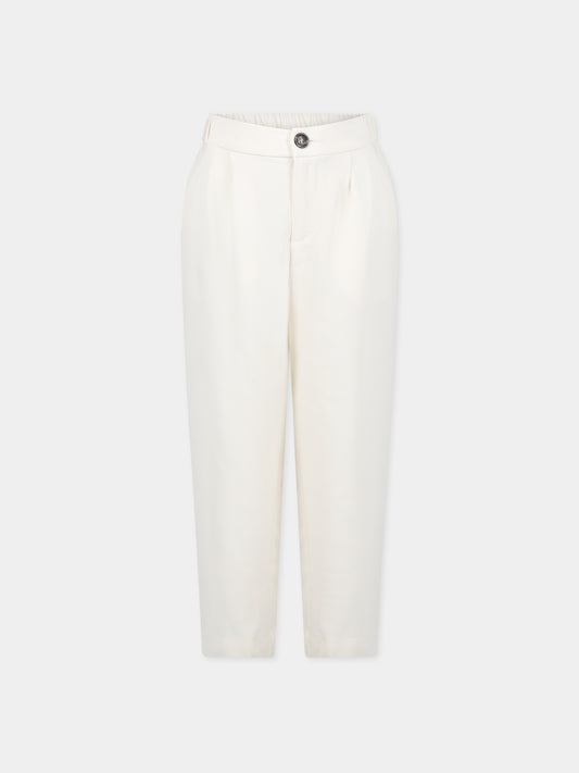 Pantaloni bianco per bambina,Douuod Kids,DS6R10 K0118 106