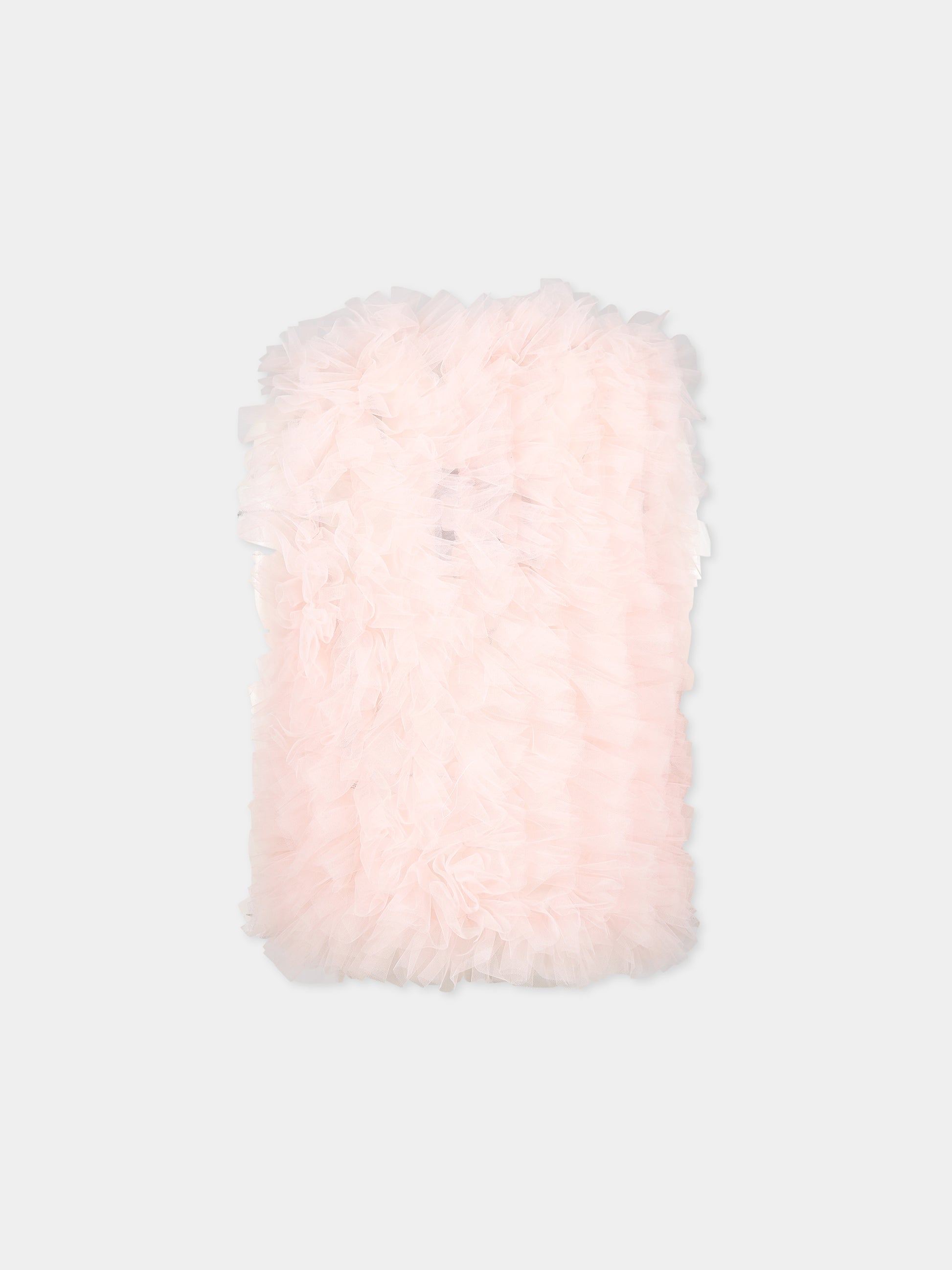 Gilet rosa per bambina con rouches,Douuod Kids,DS2A12 T0048 500