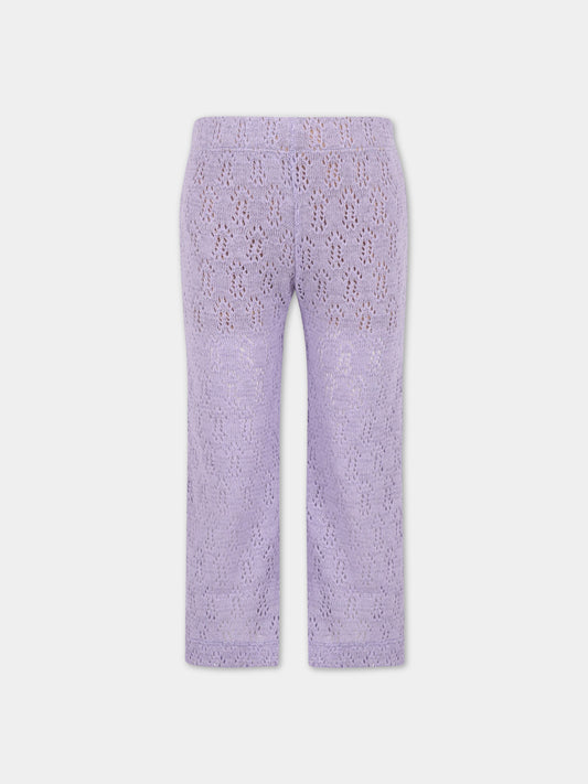 Pantaloni viola per bambina,Caffe' D'orzo,ZS6B30 Q0009 522