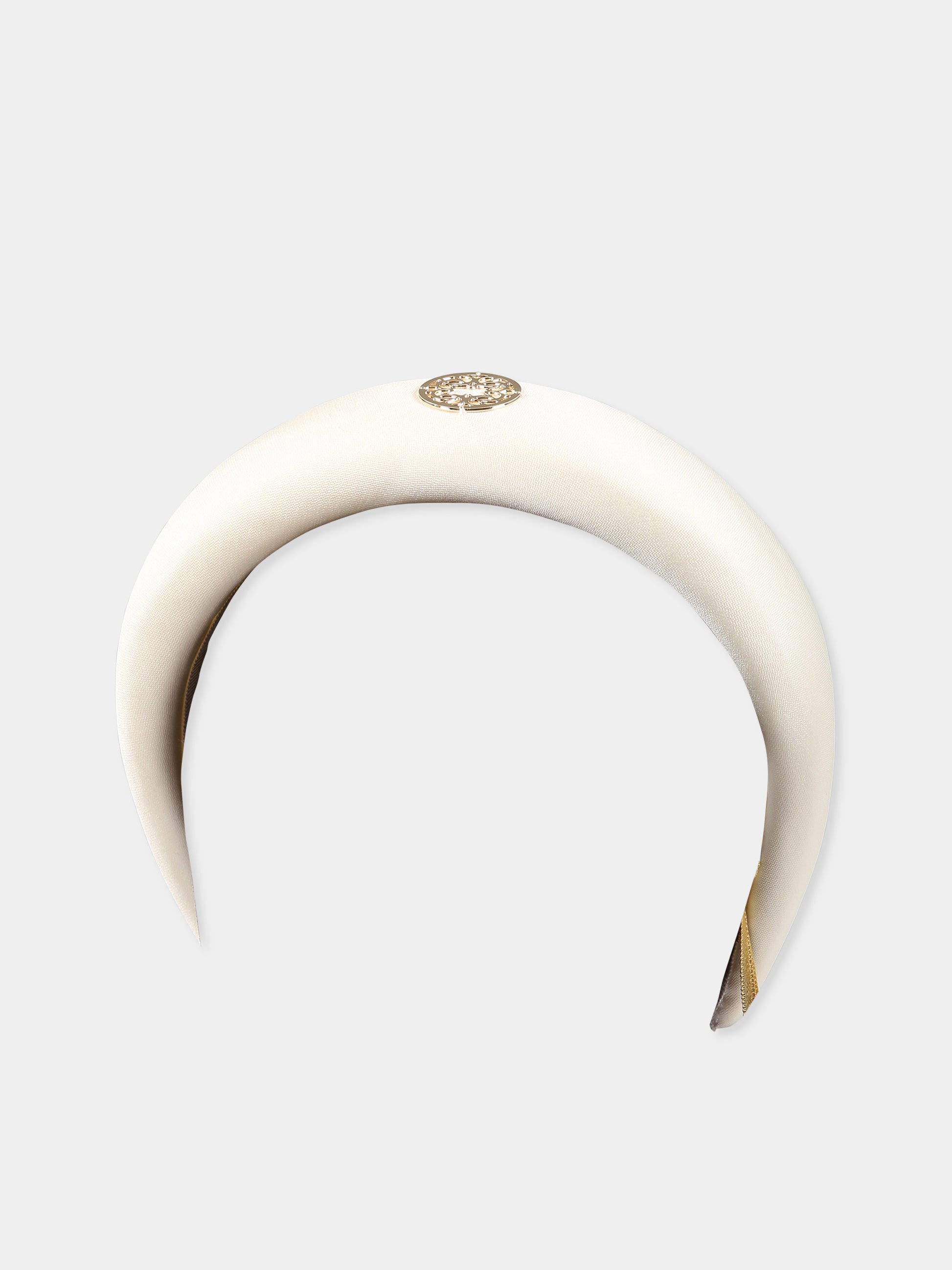 Cerchietto avorio per bambina con logo,Elie Saab,LS0A04 S0004 101