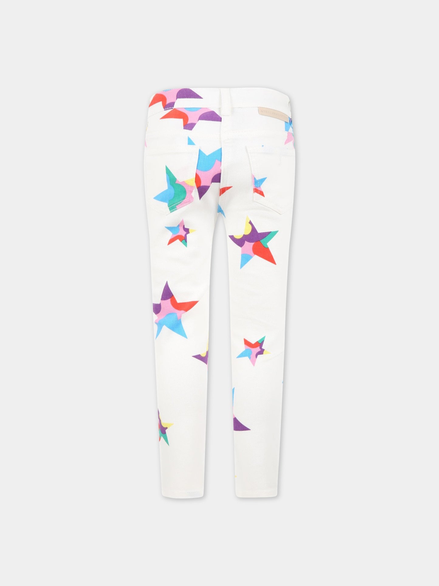 Jeans bianchi per bambina con stelle colorate,Stella Mccartney Kids,TS6E40 Z0858 100MC