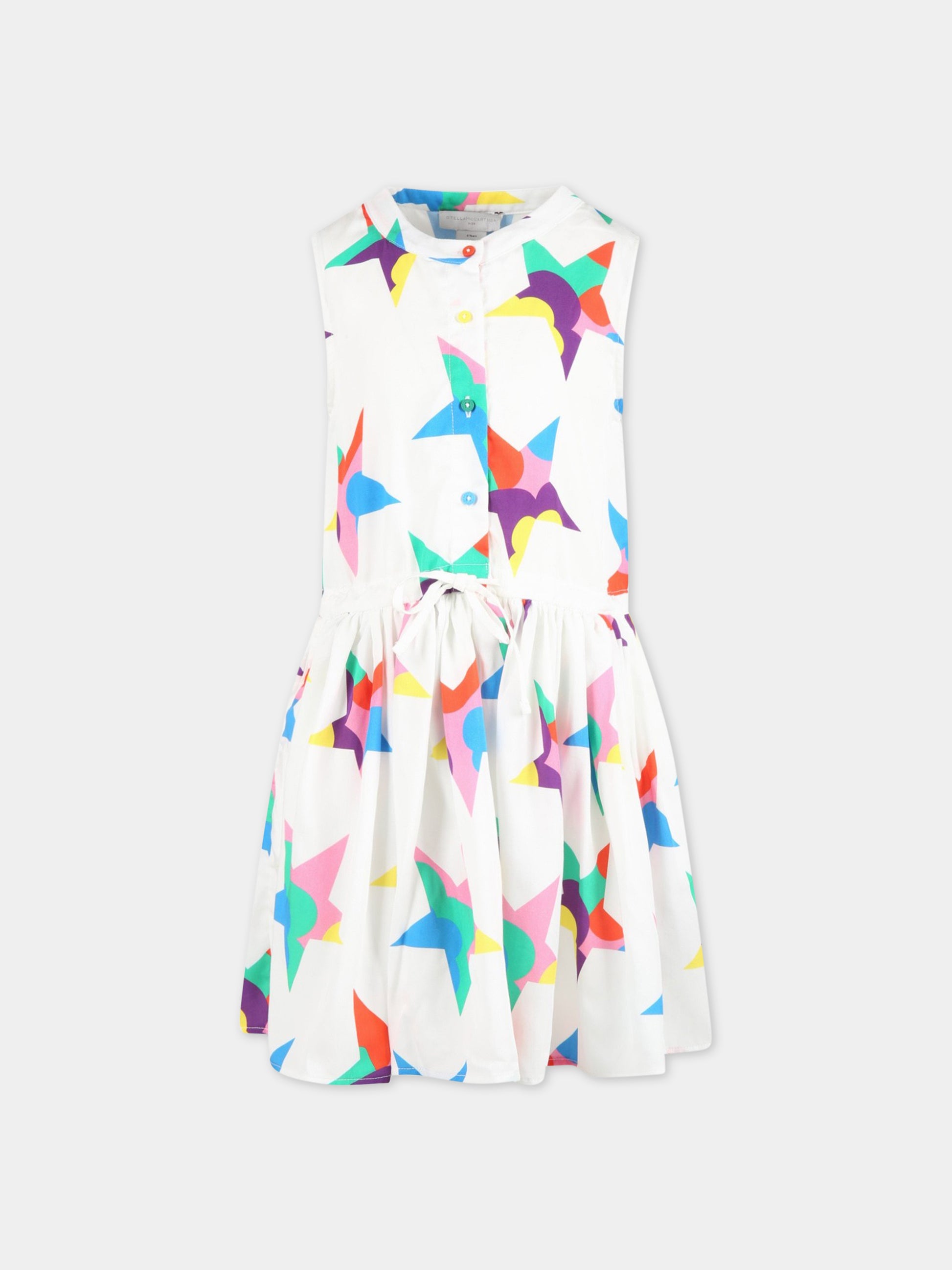 Vestito bianco per bambina con stelle,Stella Mccartney Kids,TS1C32 Z0894 100MC