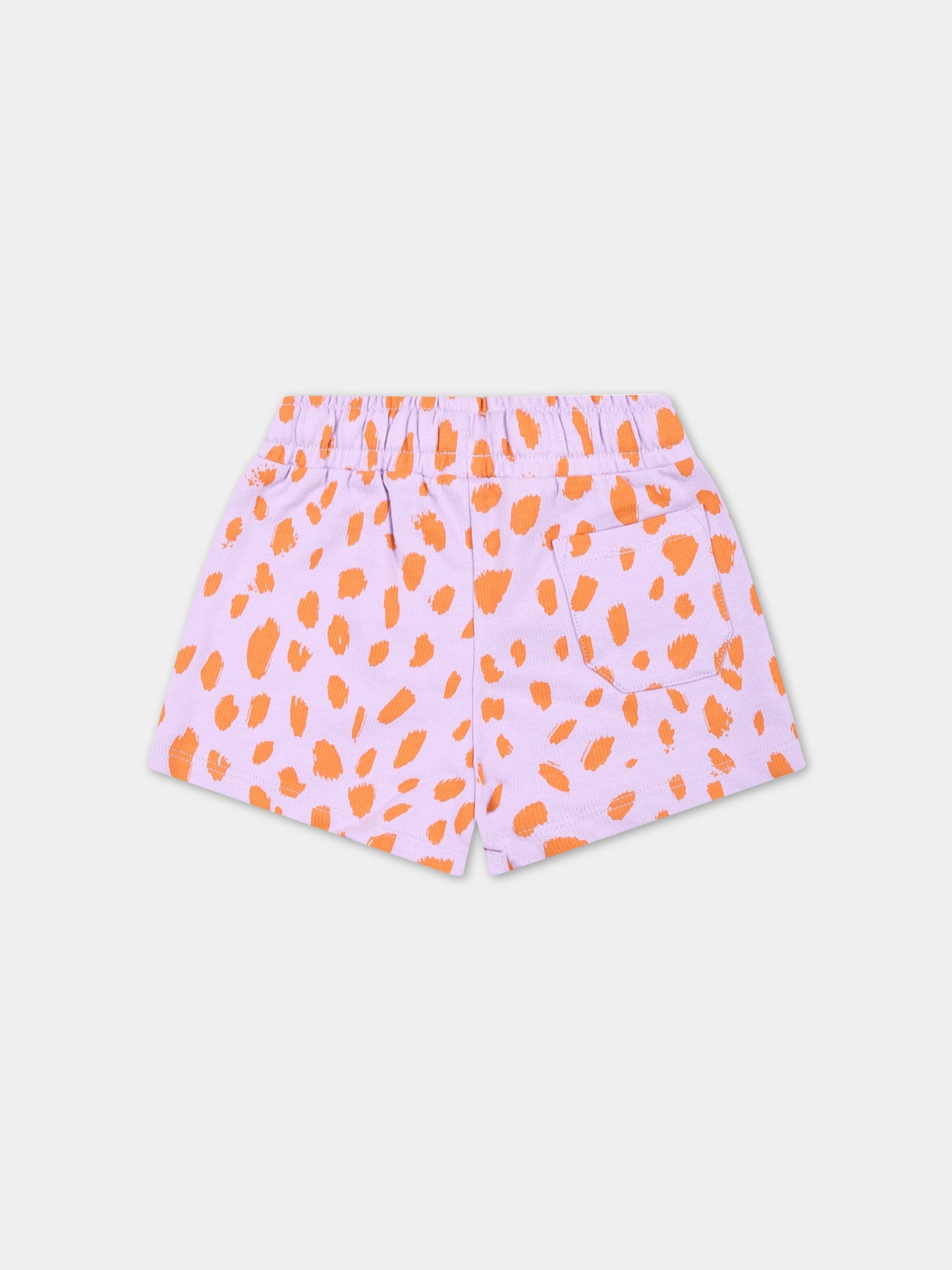 Shorts viola per neonata con stampa animalier,Stella Mccartney Kids,TS6129 Z1087 517AR