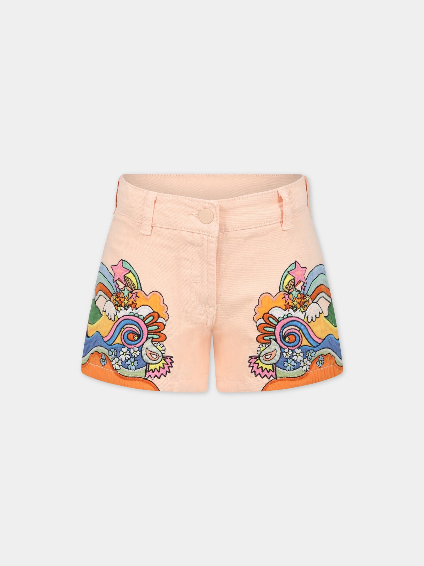 Shorts rosa per bambina con stampa,Stella Mccartney Kids,TS6A79 Z0156 504