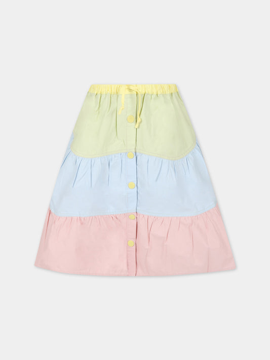 Gonna multicolor per bambina con balze,Stella Mccartney Kids,TS7A54 Z1108 999