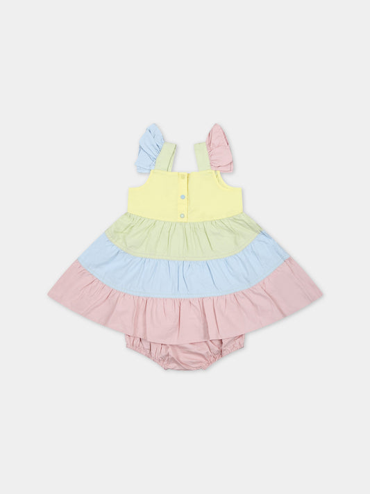 Vestito multicolor per neonata con balze,Stella Mccartney Kids,TS1182 Z1108 999