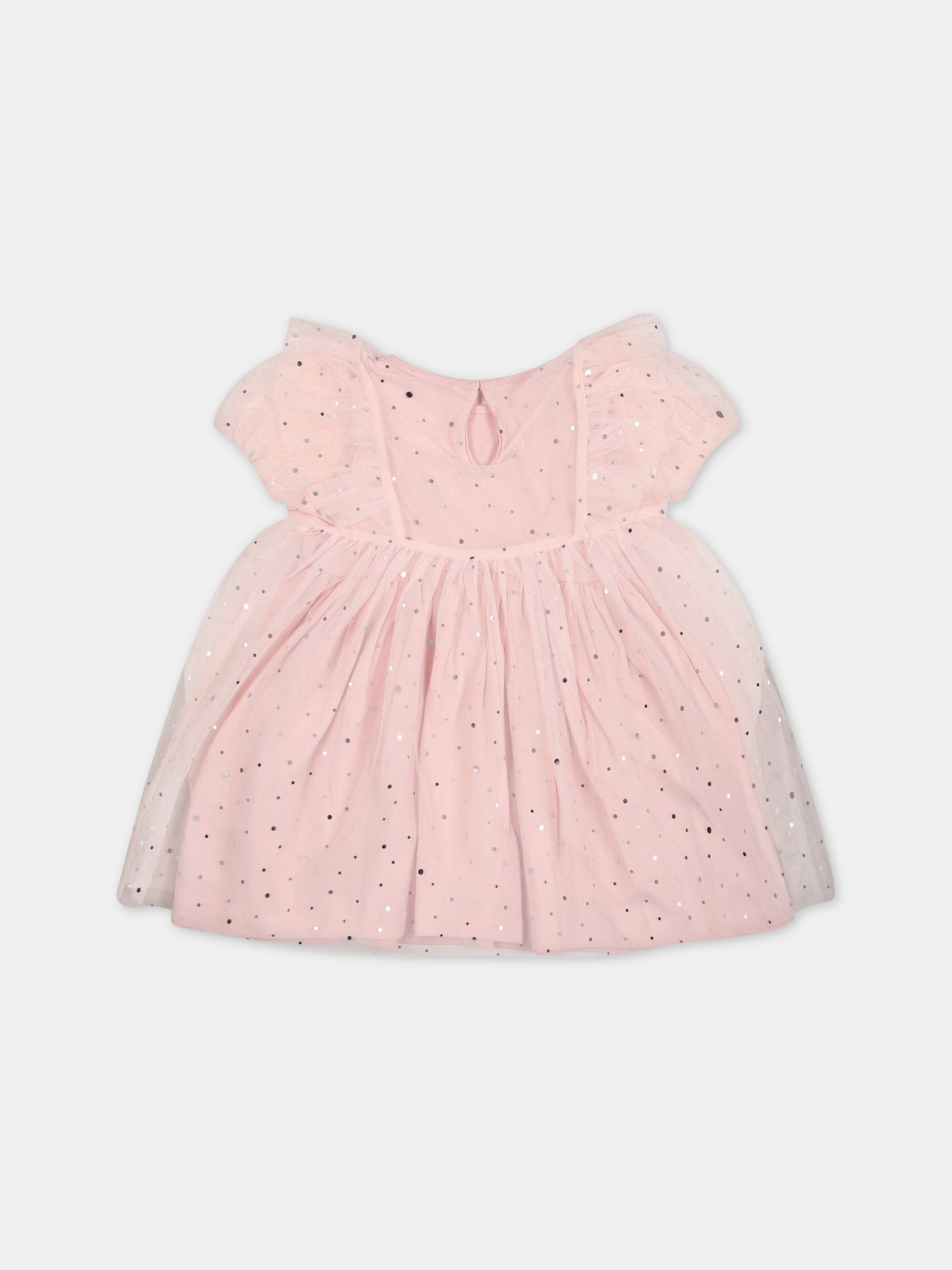 Vestito rosa per neonata con paillettes all-over,Stella Mccartney Kids,TS1311 Z1227 501