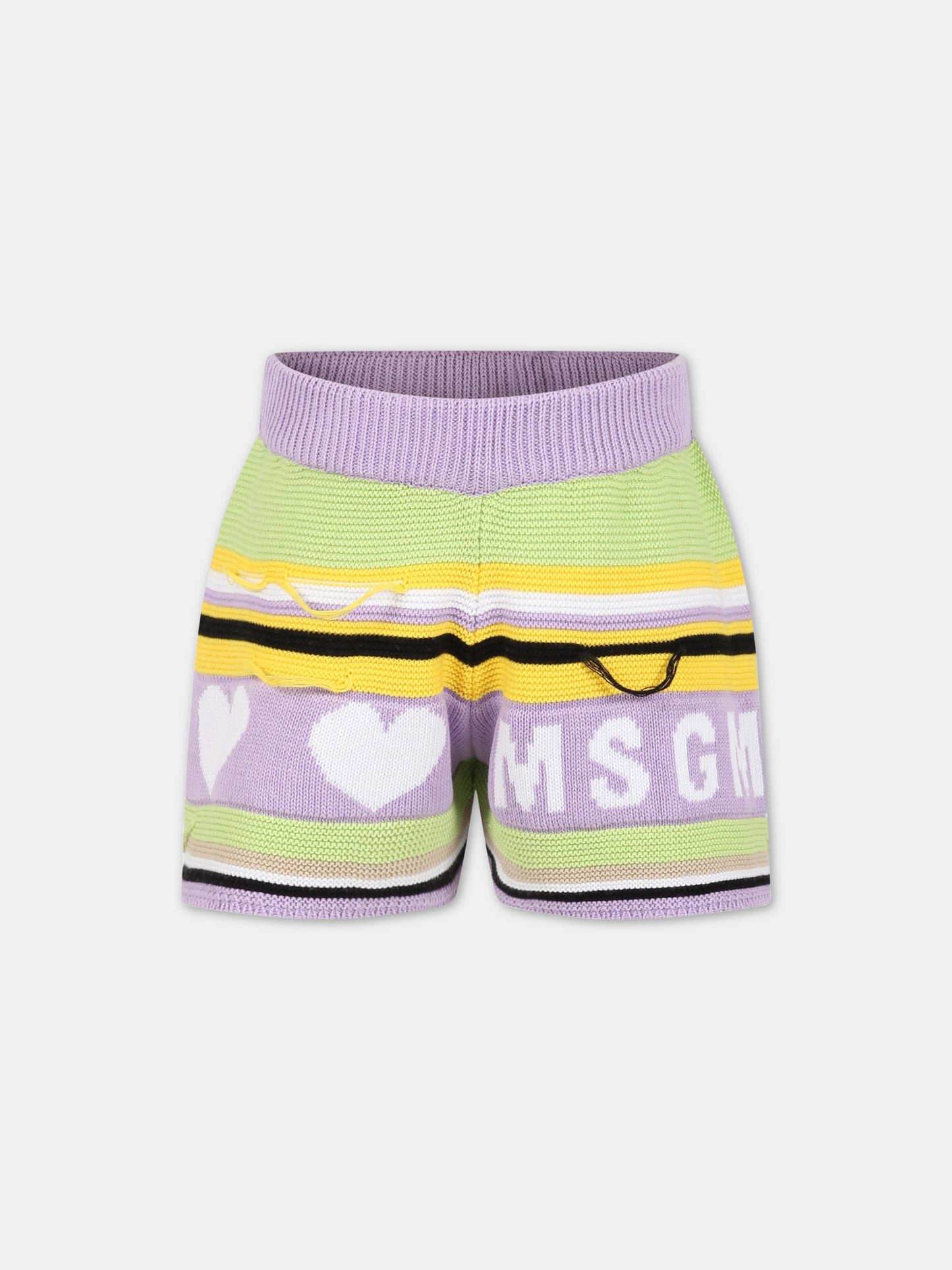 Shorts casual viola per bambina,Msgm Kids,MS029434 071