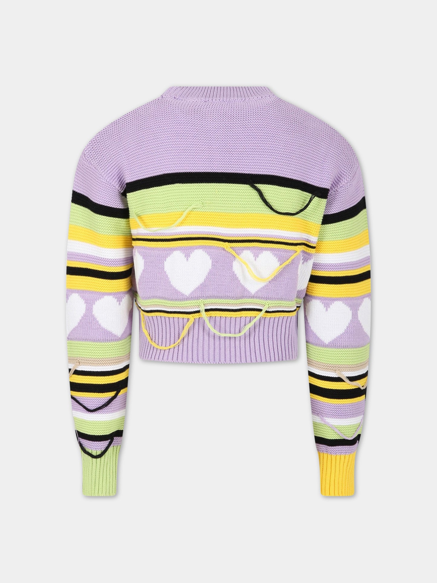 Maglione multicolor per bambina con logo,Msgm Kids,MS029433 071