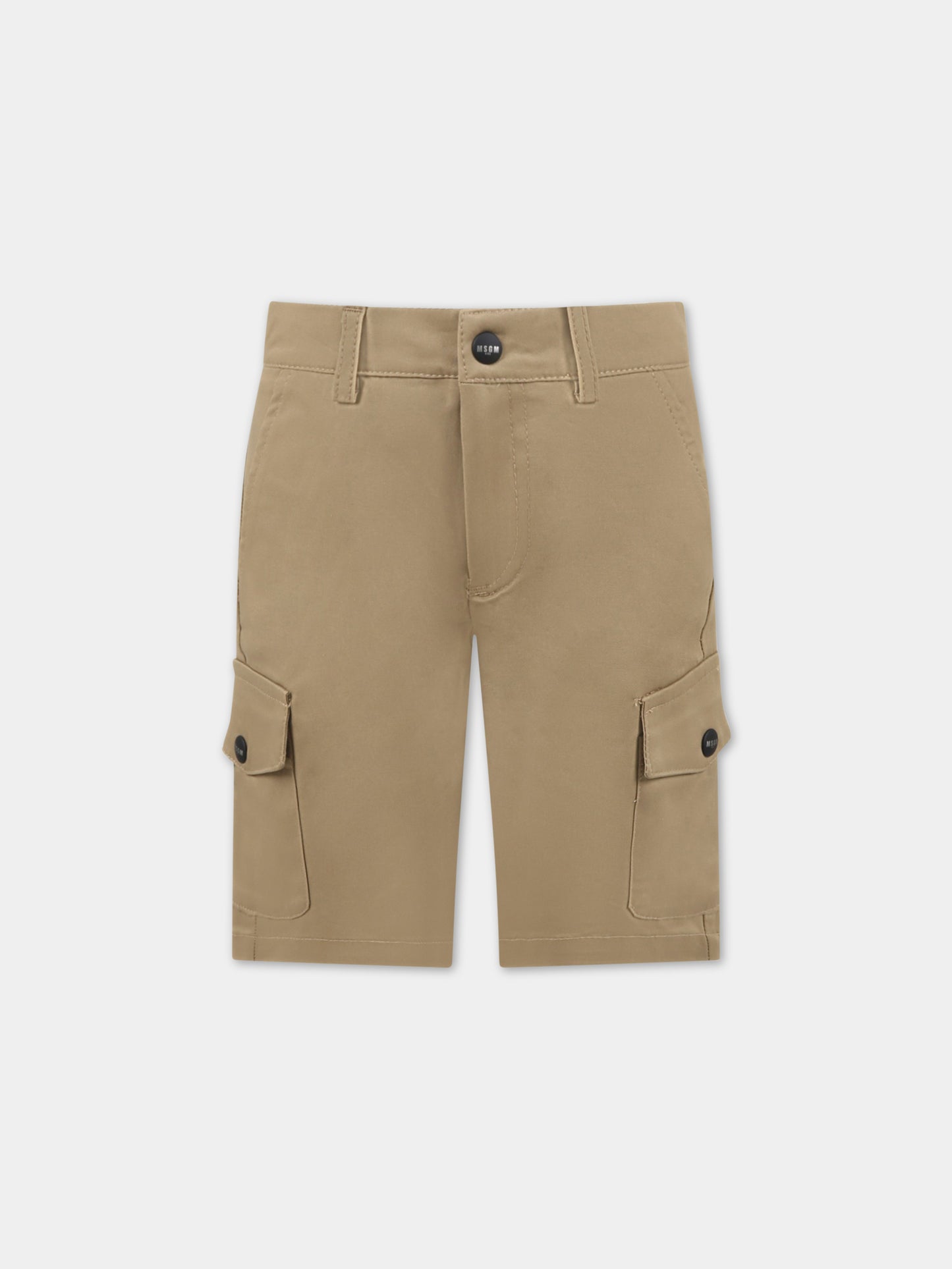 Bermuda beige per bambino con logo,Msgm Kids,MS029569 015