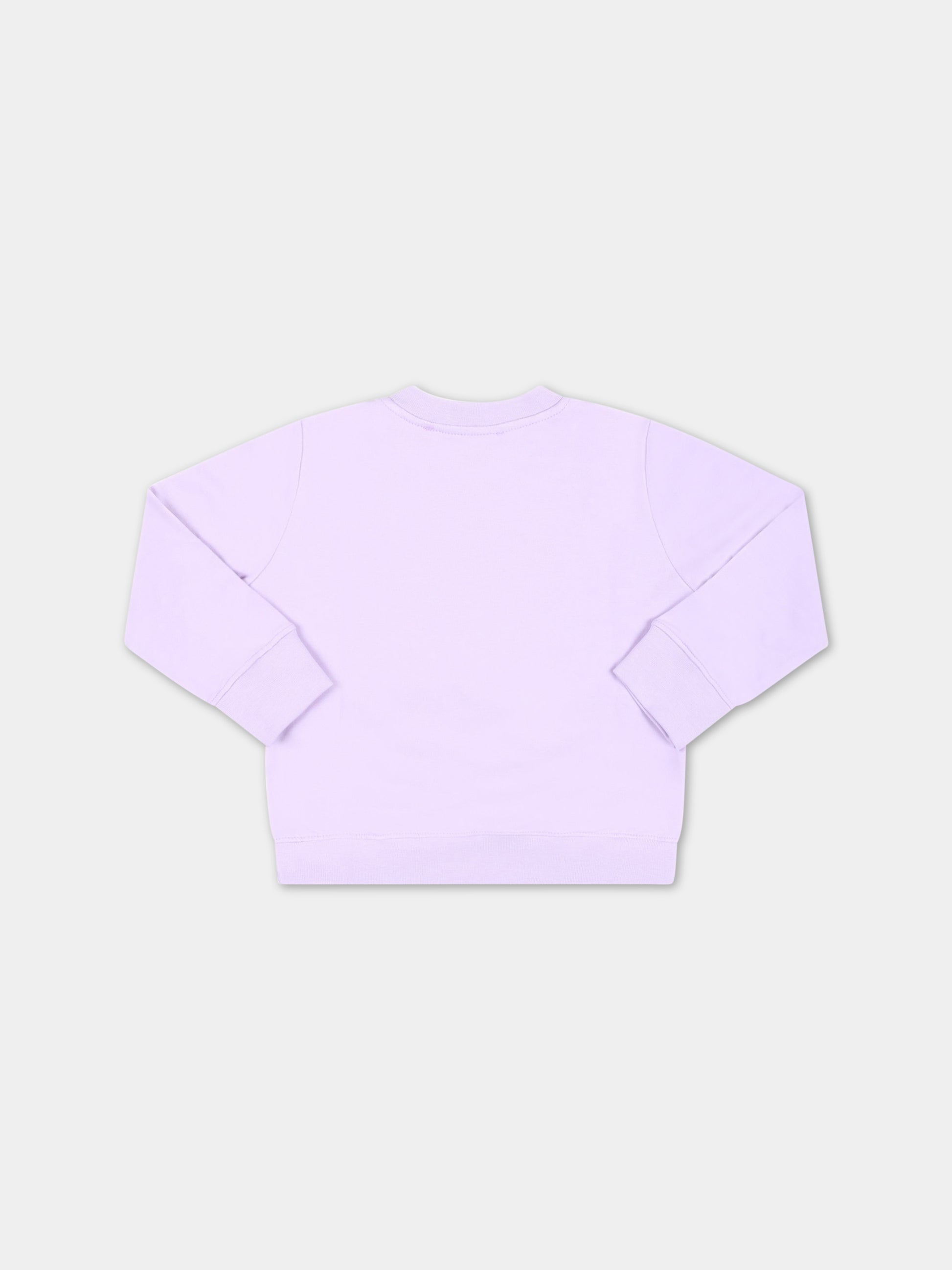 Felpa viola per neonata con logo multicolor,Msgm Kids,MS029358 071