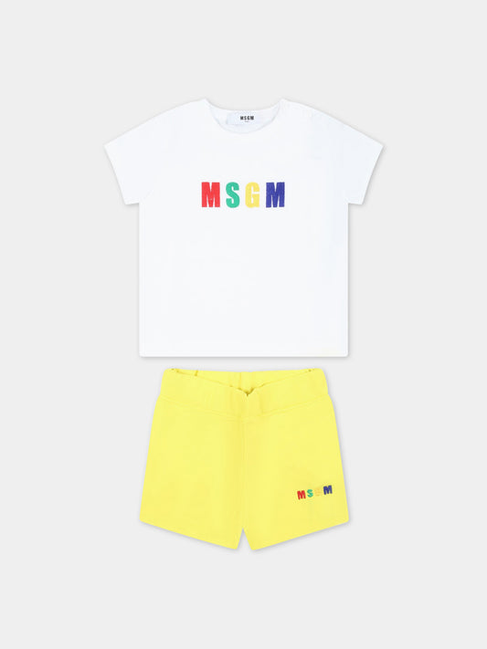 Completo multicolor per neonato con logo colorato,Msgm Kids,MS029361 001/09