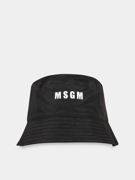 Cloche nera per bambini con logo,Msgm Kids,MS029390 110