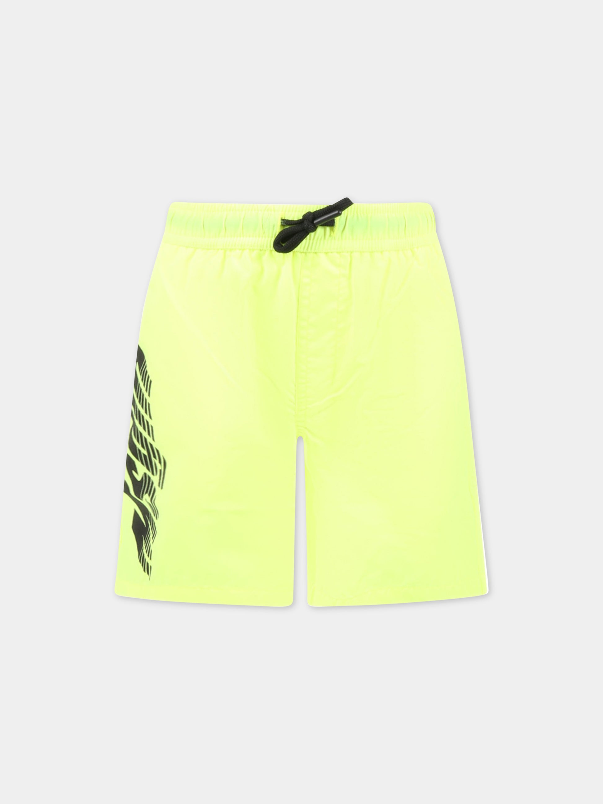 Boxer mare giallo per bambino con logo nero,Msgm Kids,MS029495 023