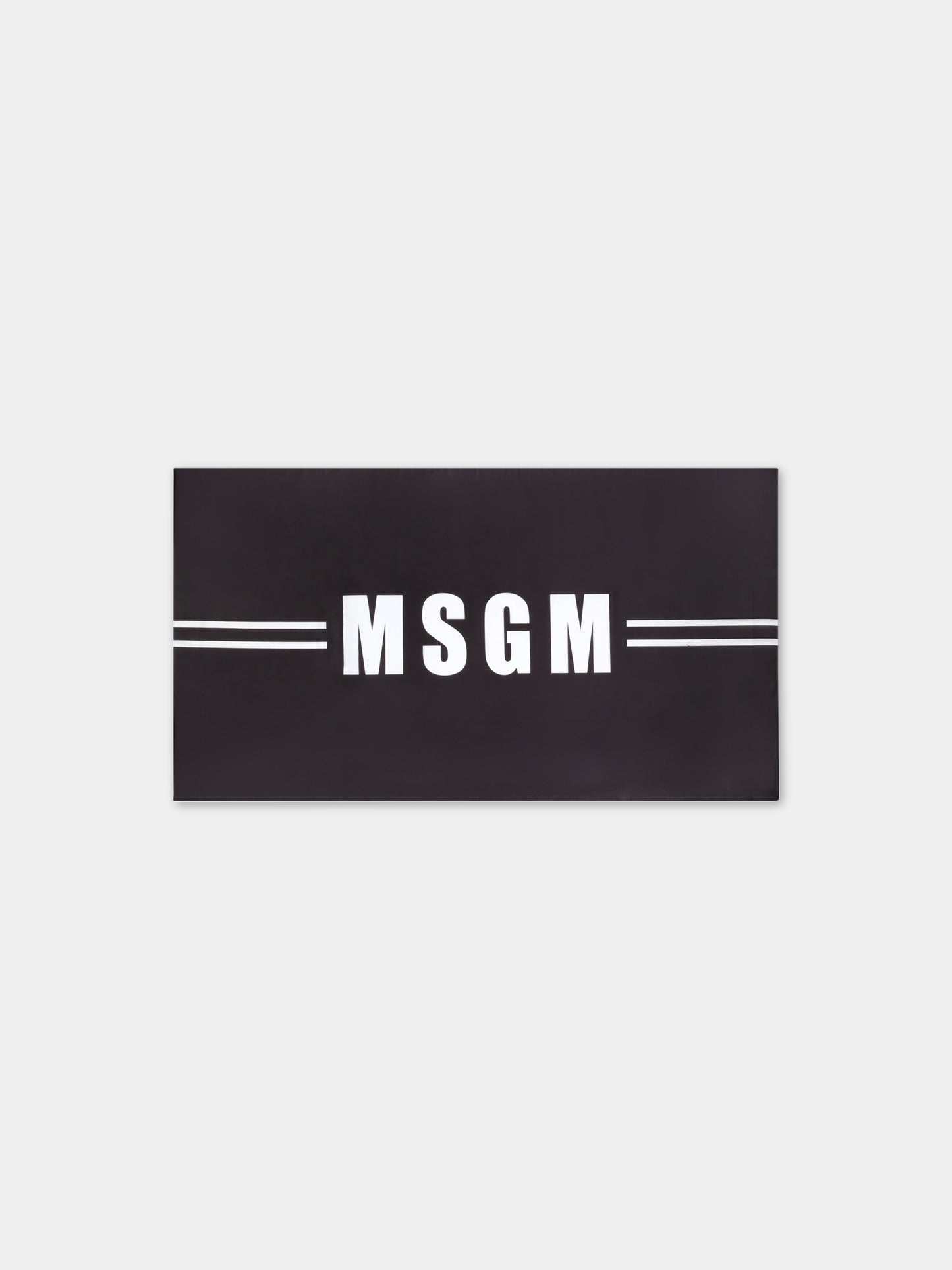 Telo-mare nero per bambini con logo bianco,Msgm Kids,MS029346 110