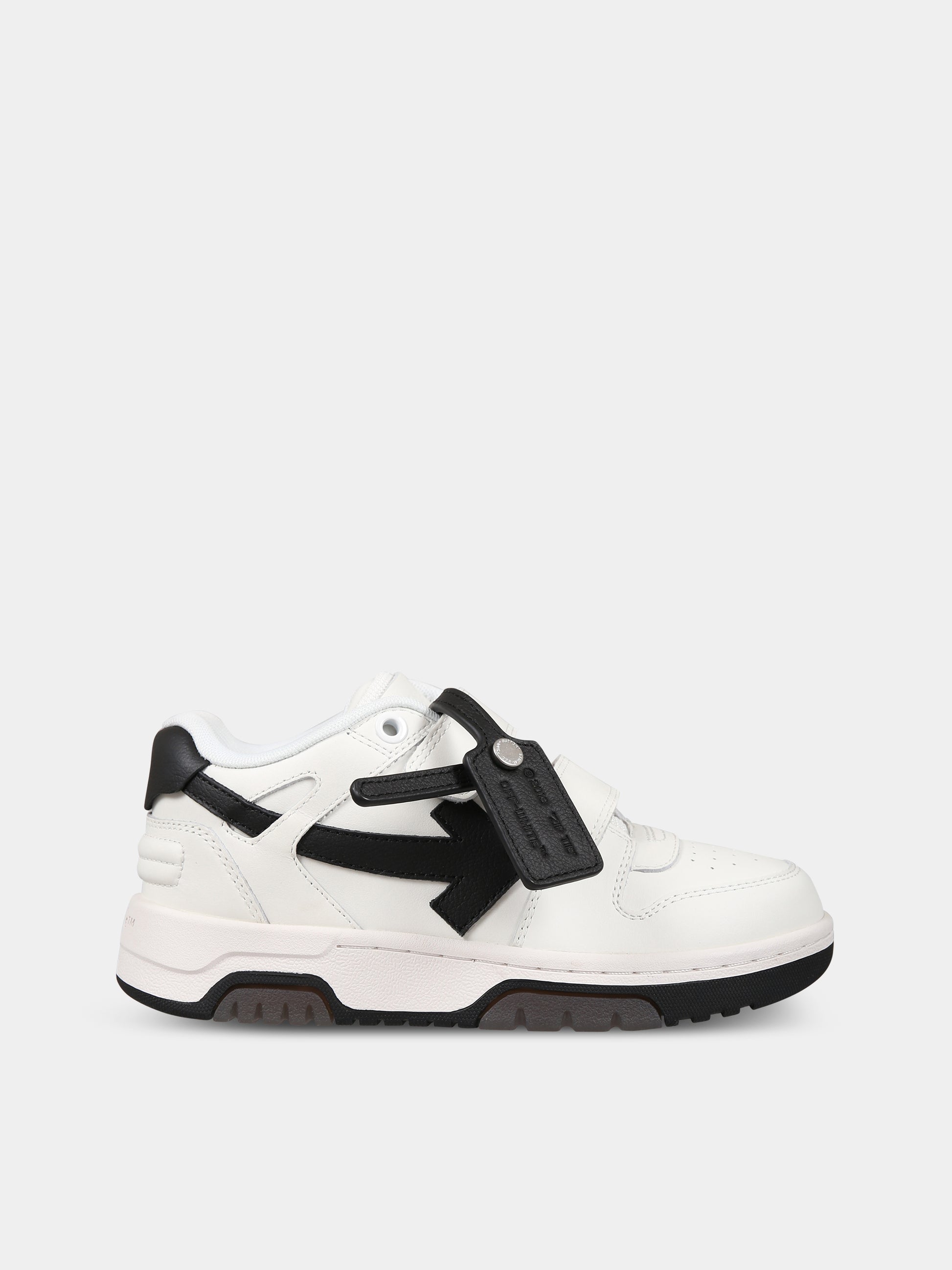 Sneakers bianco per bambino con iconica freccia,Off White,OBIA008S23LEA0010110