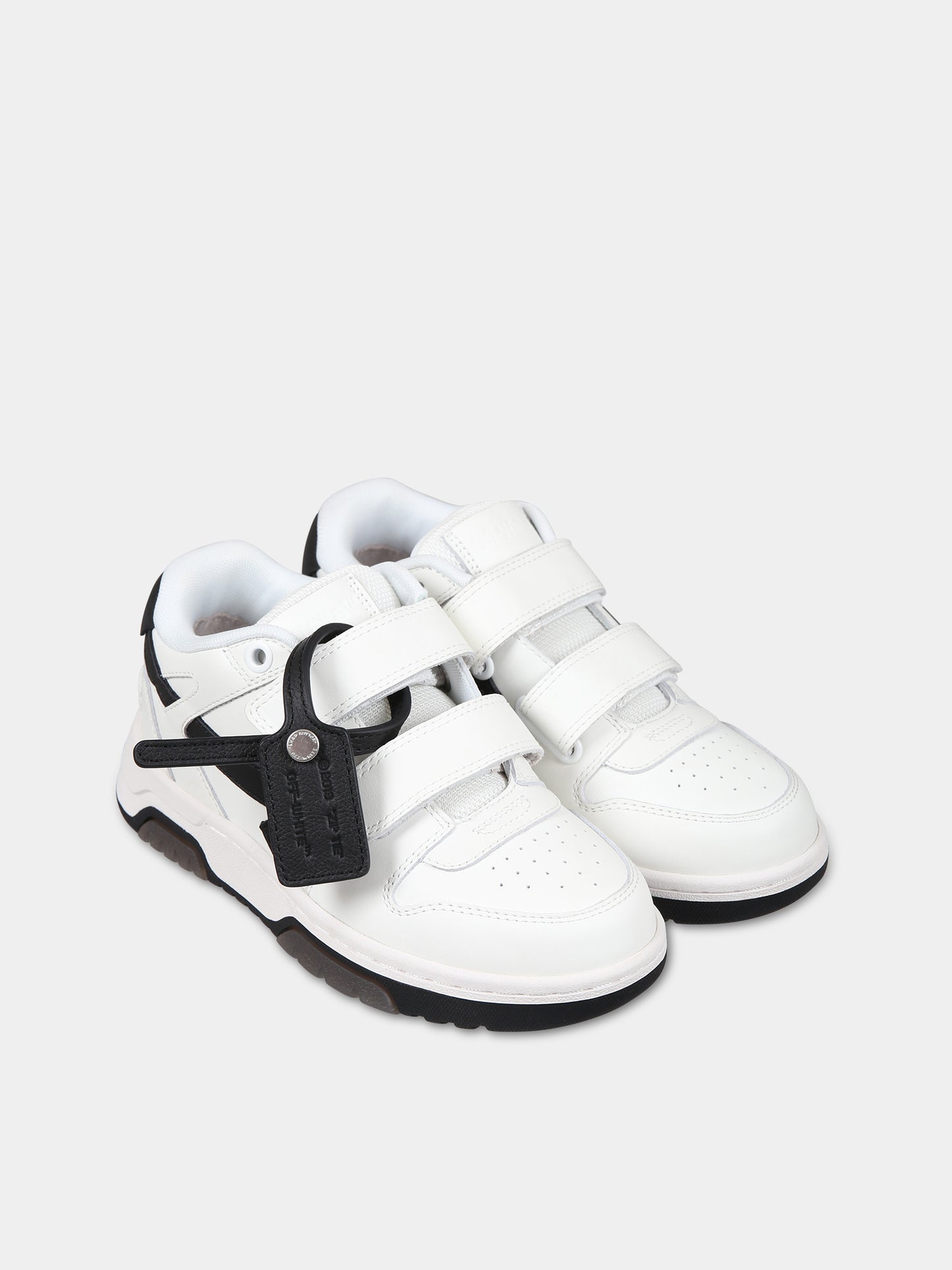 Sneakers bianco per bambino con iconica freccia,Off White,OBIA008S23LEA0010110