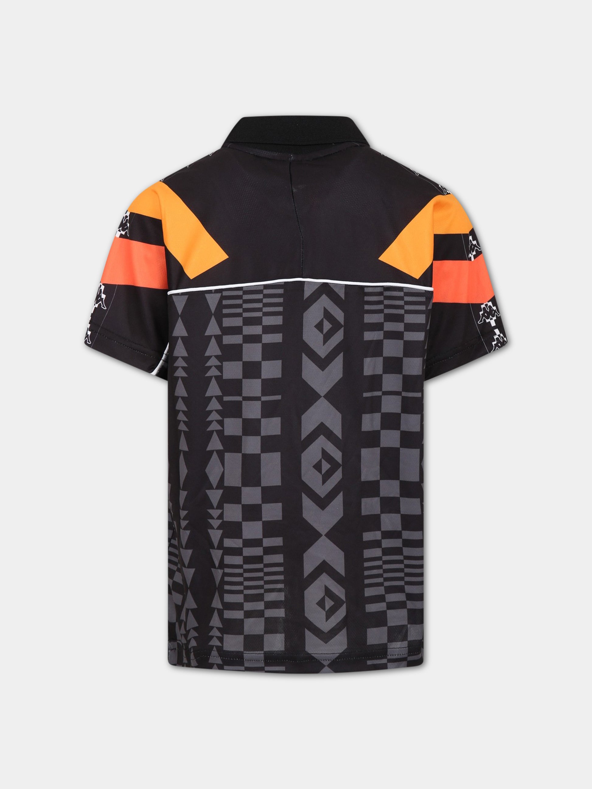 Polo a manica corta nera per bambino,Marcelo Burlon Kids,CBVA001S23FAB0011007